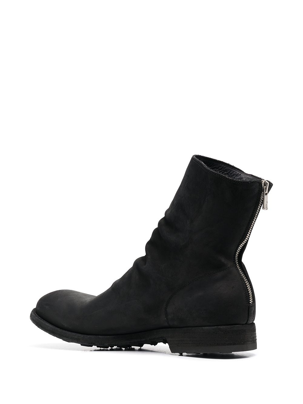matte calf leather zip boots - 3