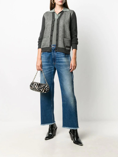 DSQUARED2 panelled cropped cardigan outlook