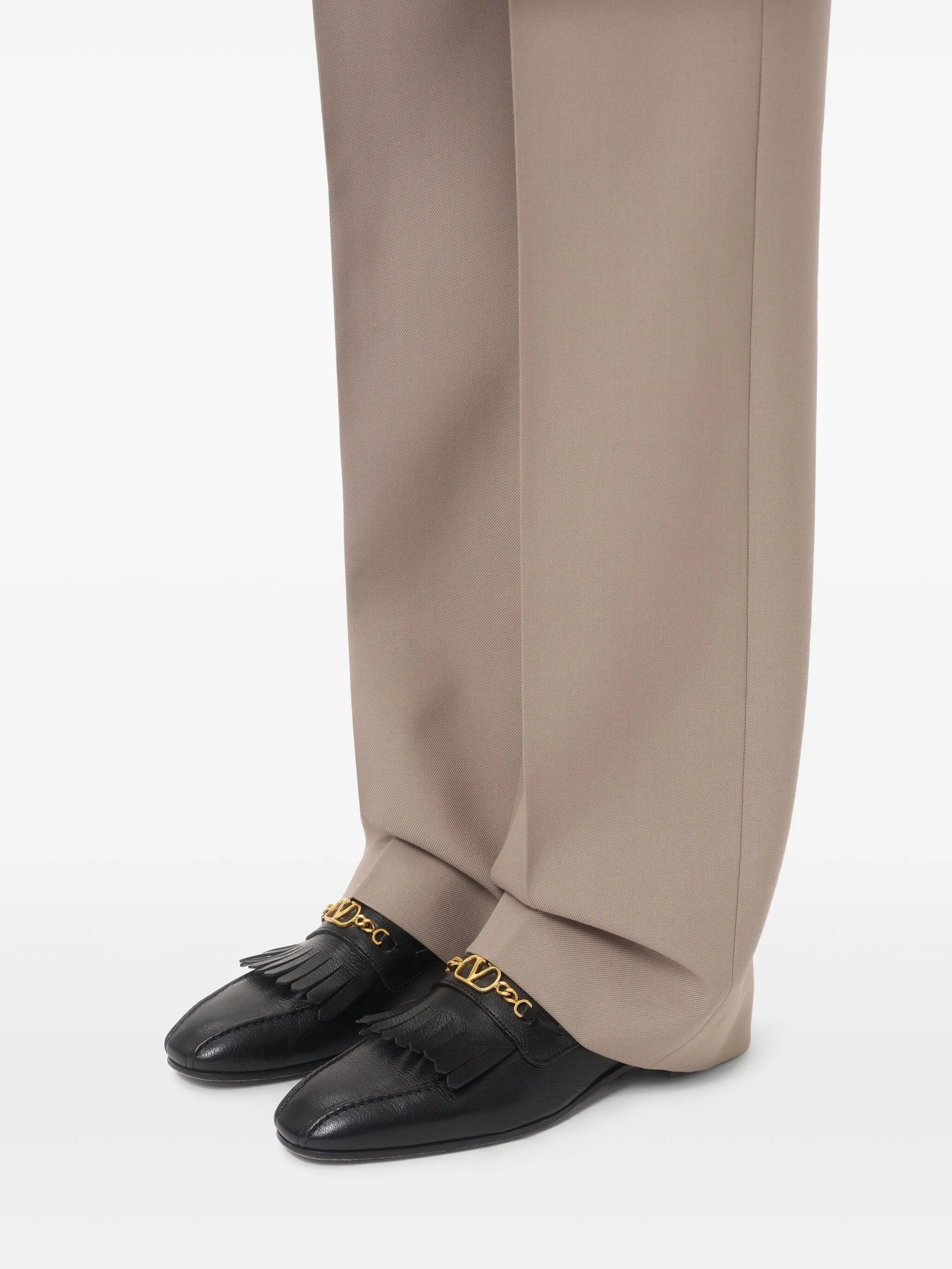 VLogo Signature fringed loafers - 7