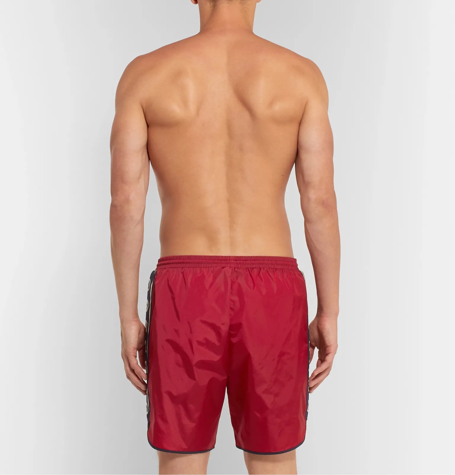 Slim-Fit Mid-Length Logo Webbing-Trimmed Swim Shorts - 3