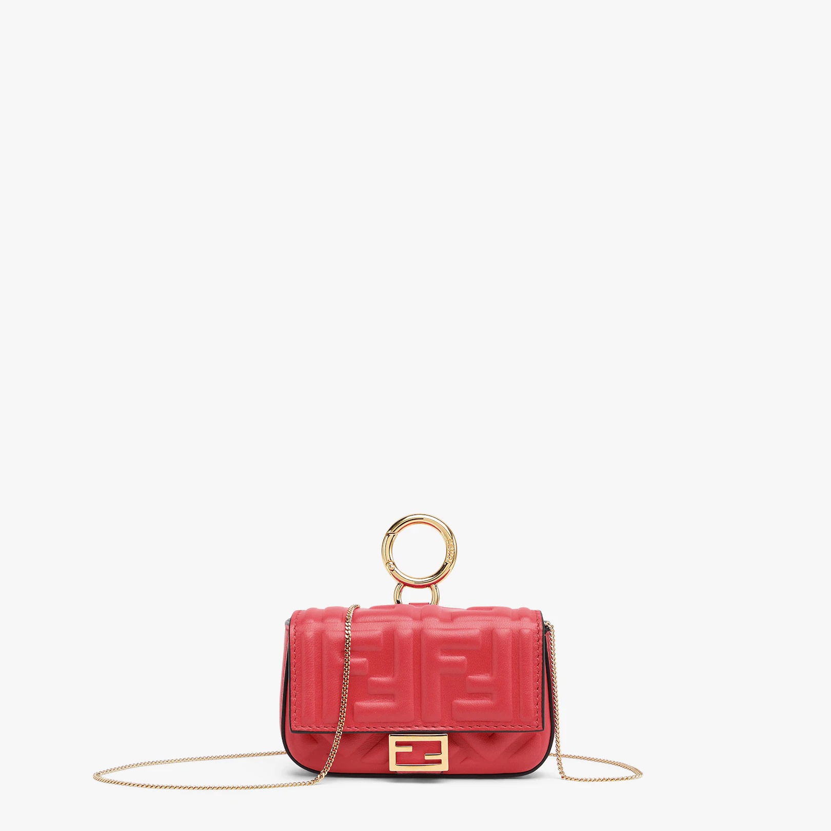 Fuchsia nappa leather charm - 1