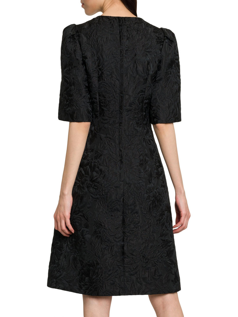 Women's Brocade Leopard-Lined Midi-Dress - Nero 5