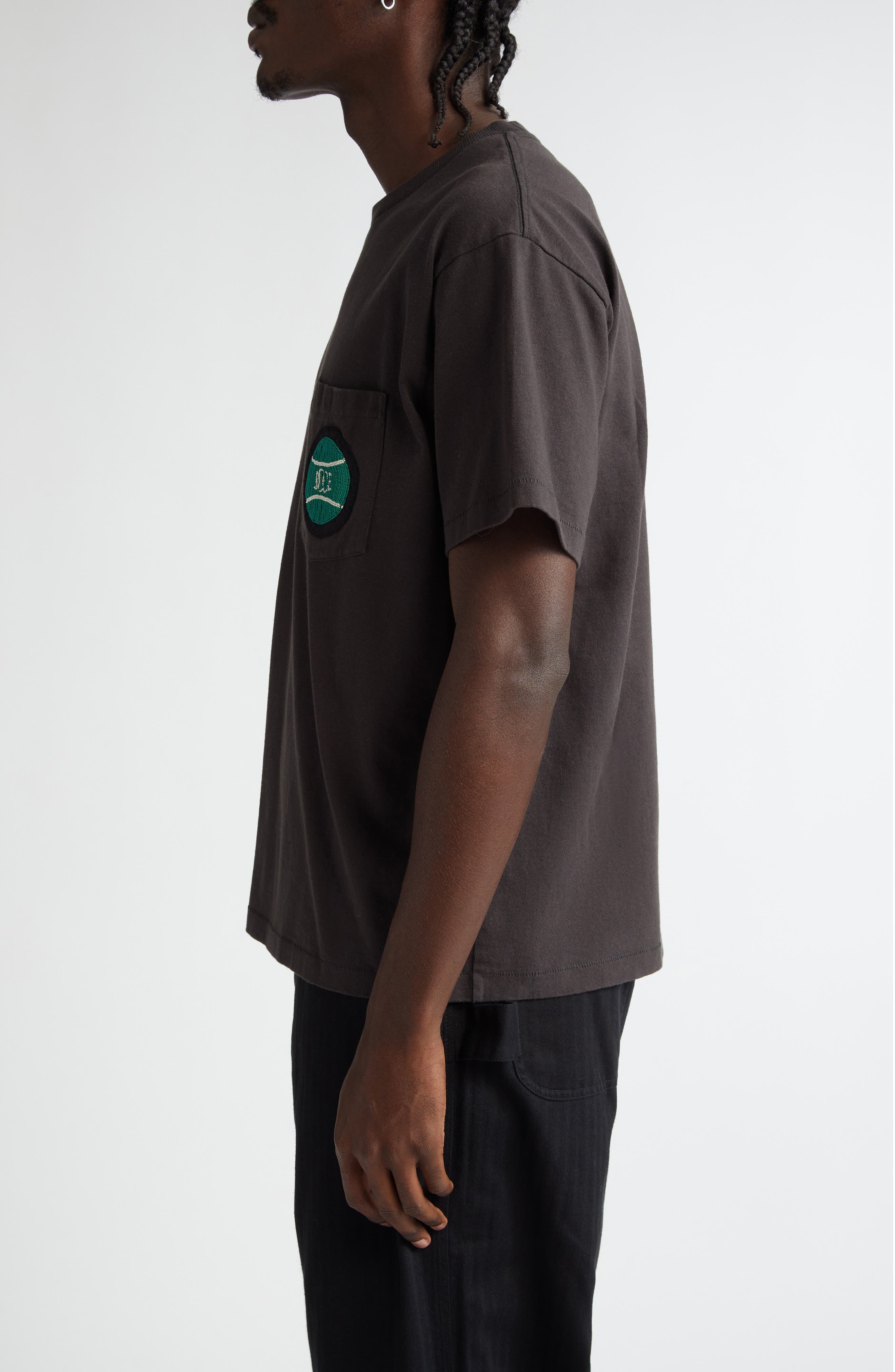 Bode Game Point Beaded Pocket T-Shirt in Black at Nordstrom - 3