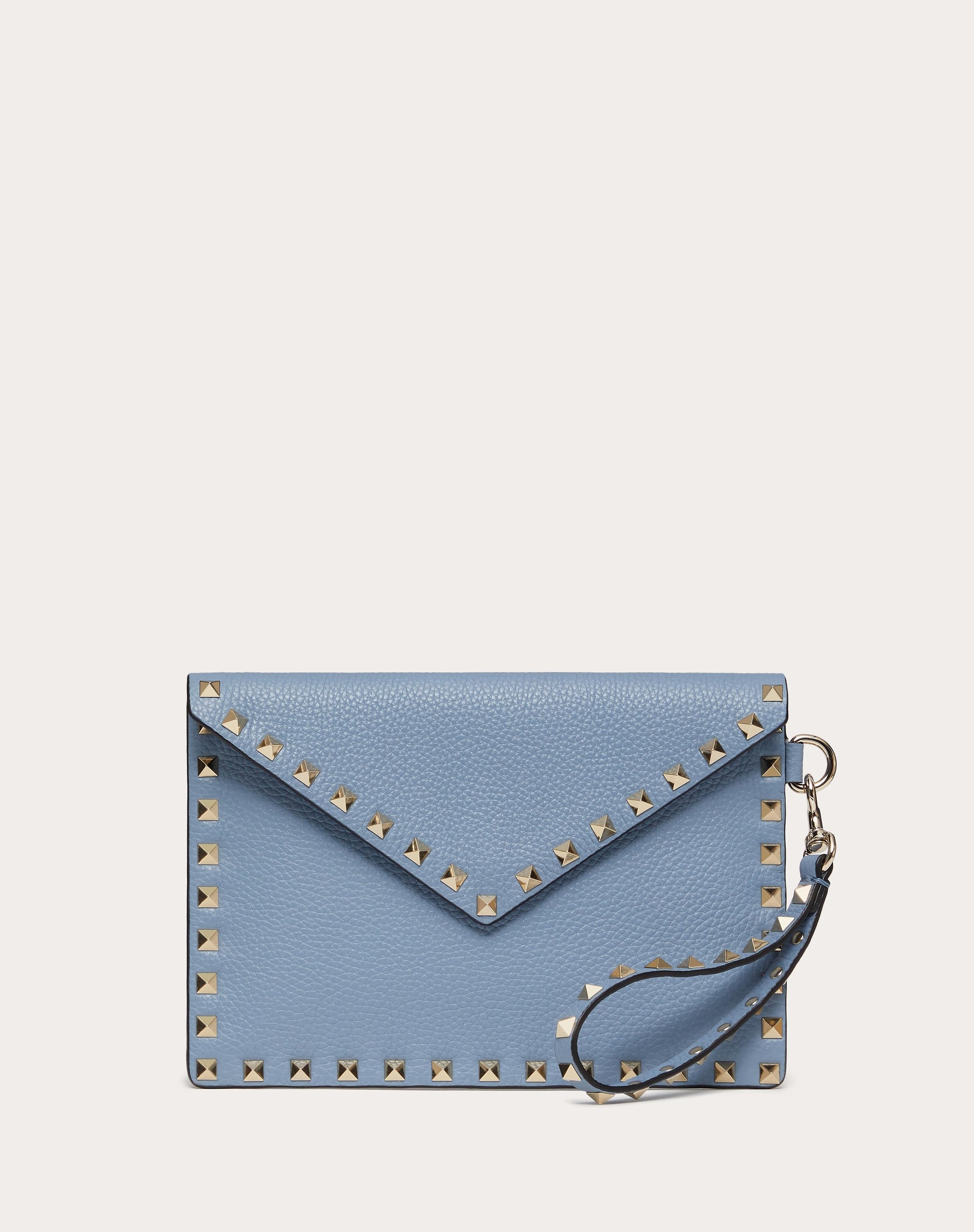 ROCKSTUD GRAINY CALFSKIN POUCH - 1