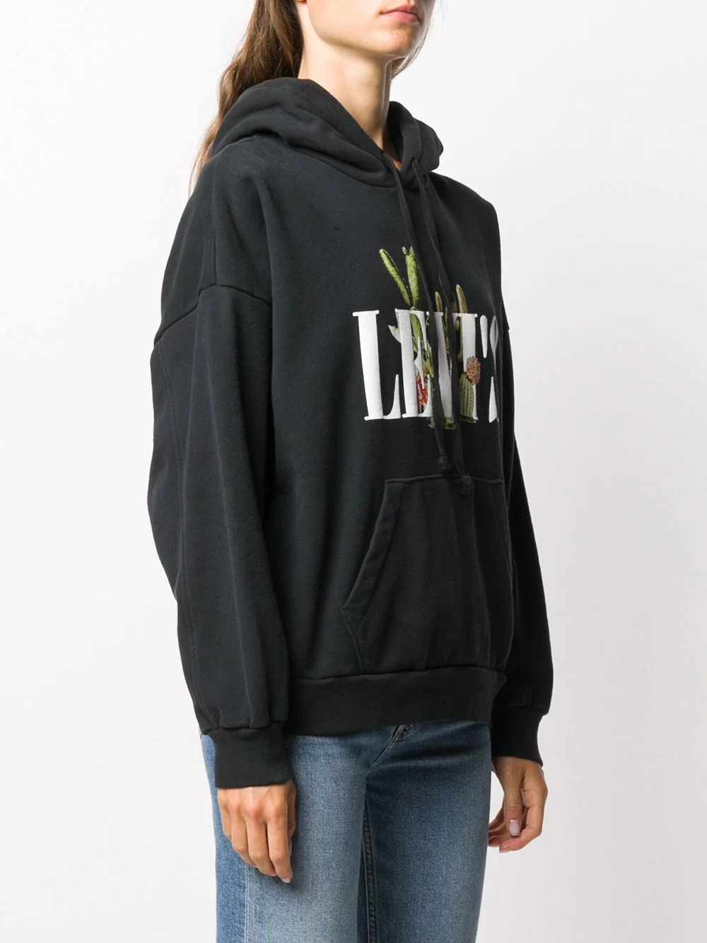 cactus print logo hoodie - 3