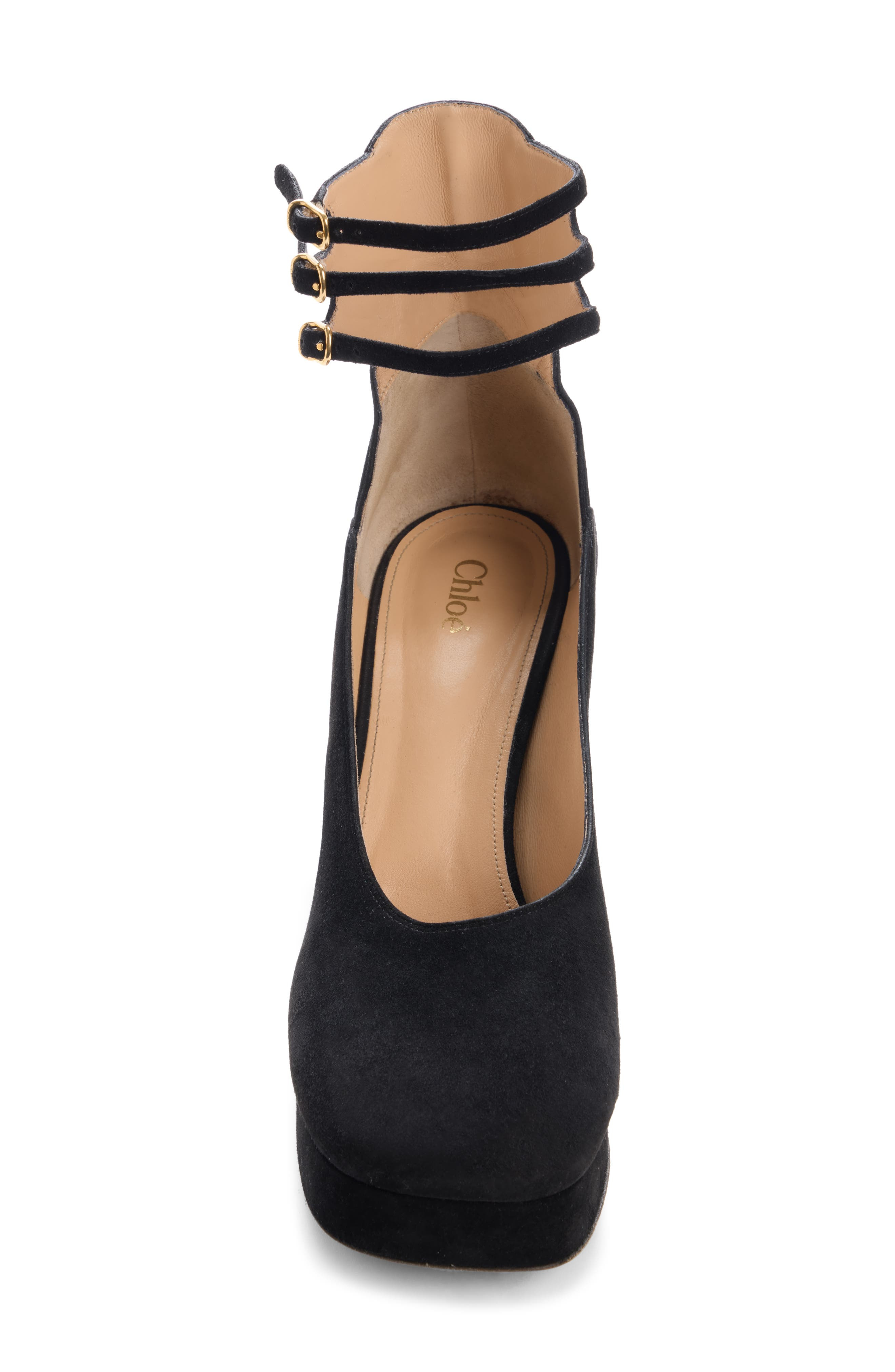 Chloé Ankle Strap Platform Pump in Black at Nordstrom - 4