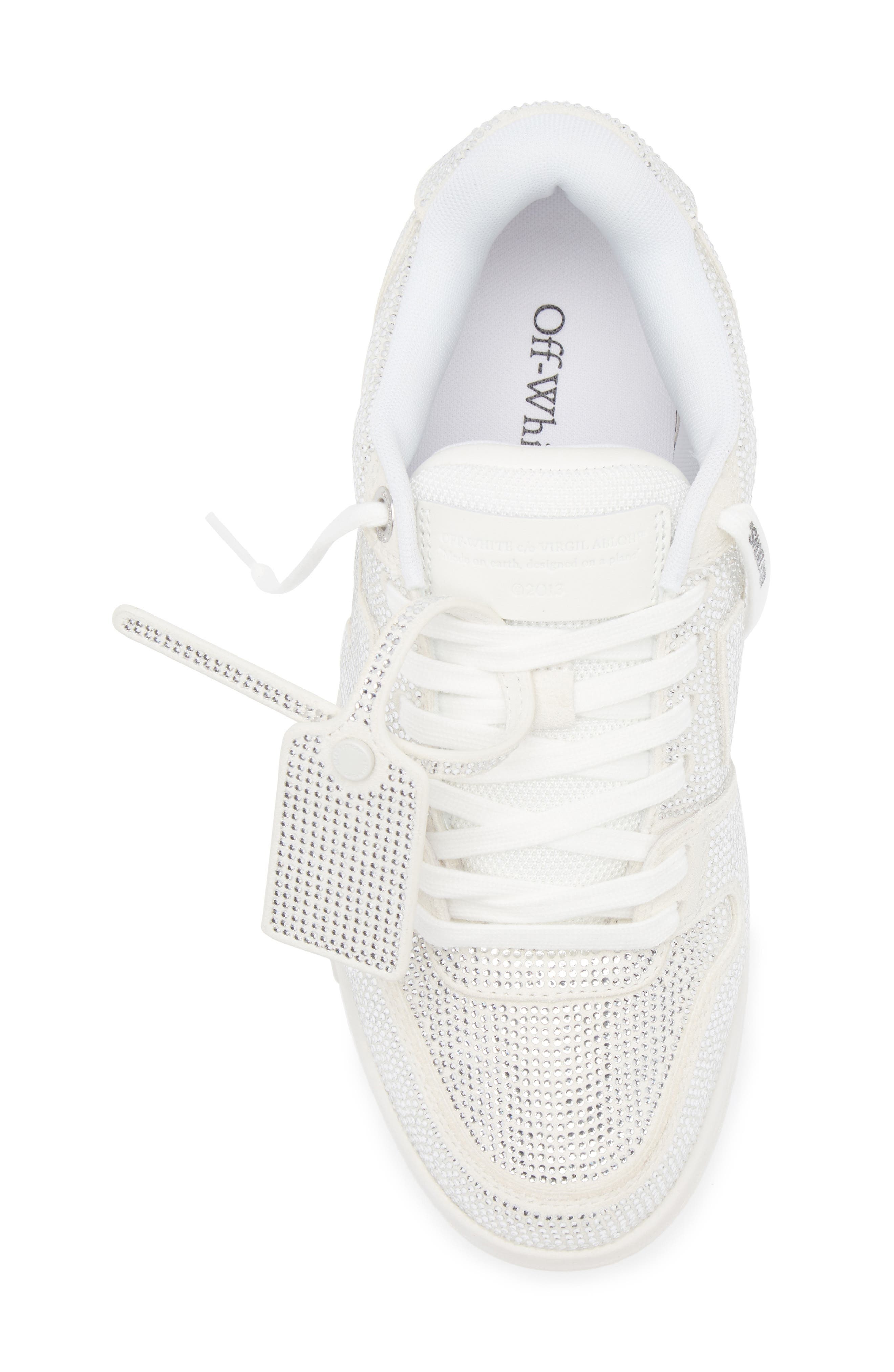 Off-White Out of Office Crystal Embellished Low Top Sneaker in White - 5