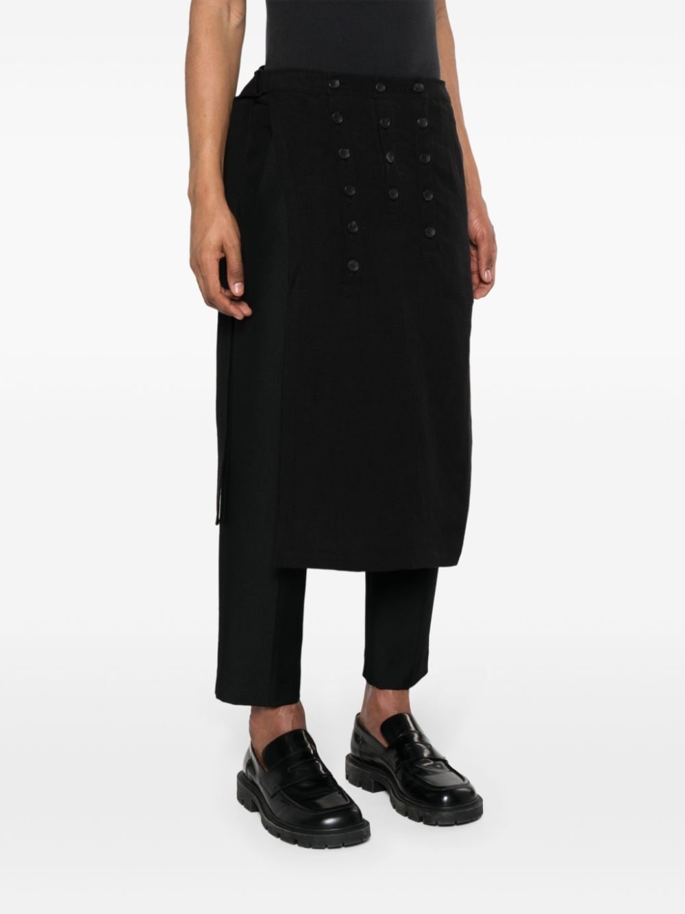 MxaMara シャツやハンドバッグに Wide Gabardine Skirt 関送込 Yohji Yamamoto pin-appliquÃ© wrap skirt | REVERSIBLE