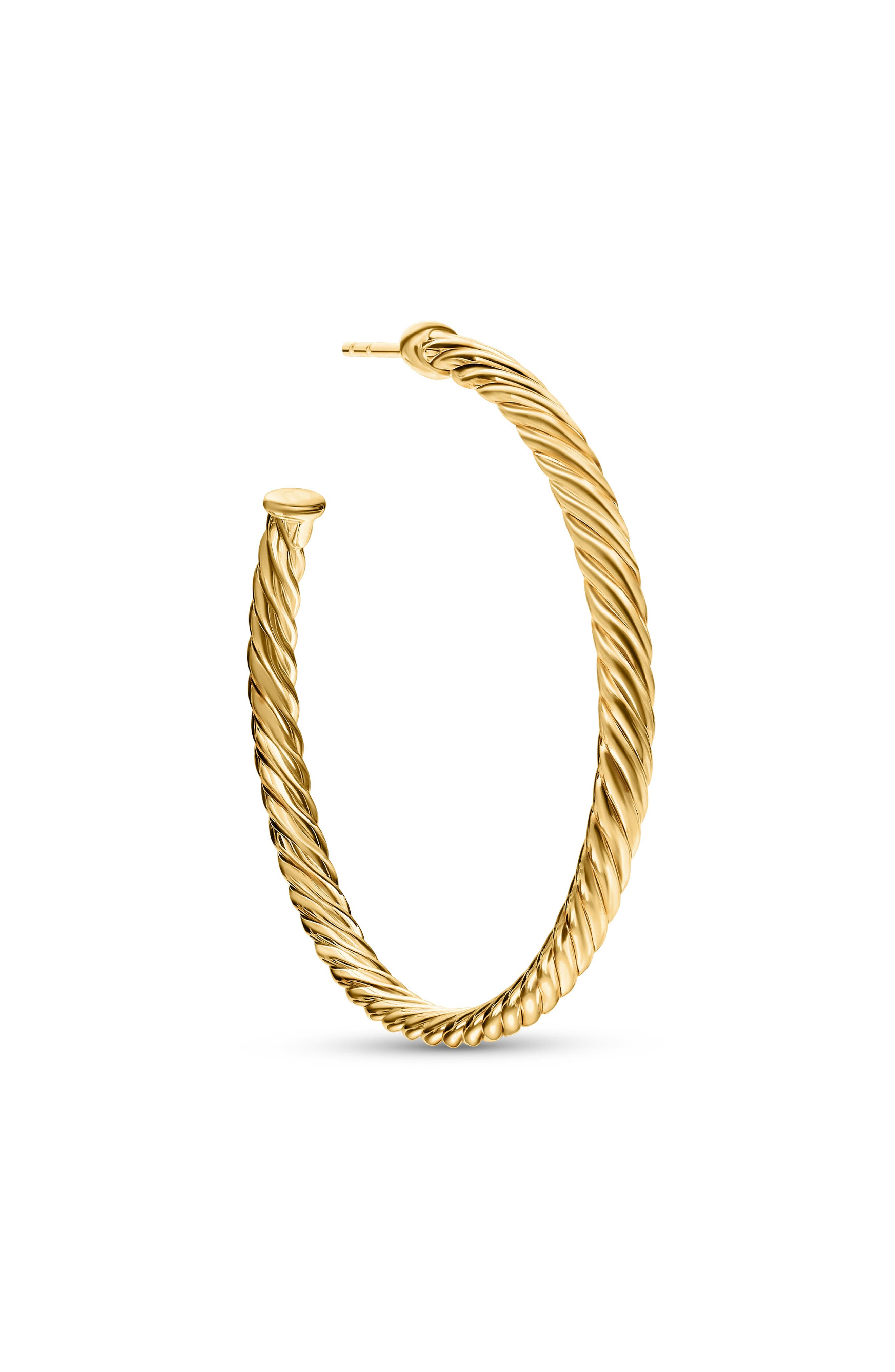 David Yurman Cable Spiral Hoop Earrings in Gold at Nordstrom - 4