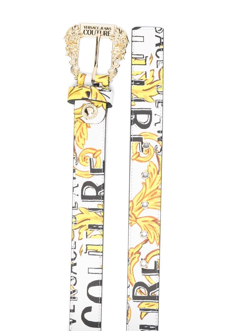 logo-print leather belt - 2