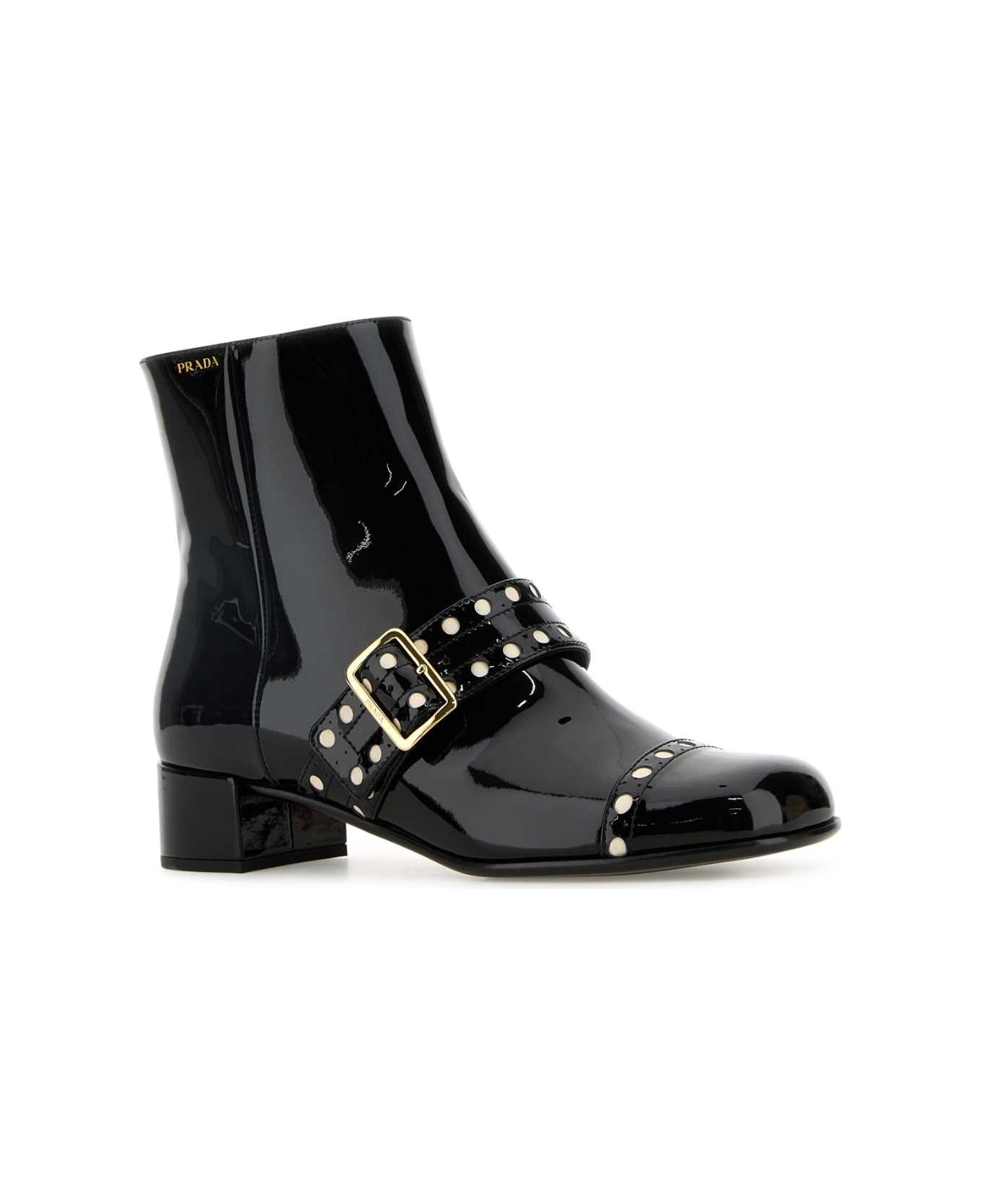 Black Leather Ankle Boots - 2