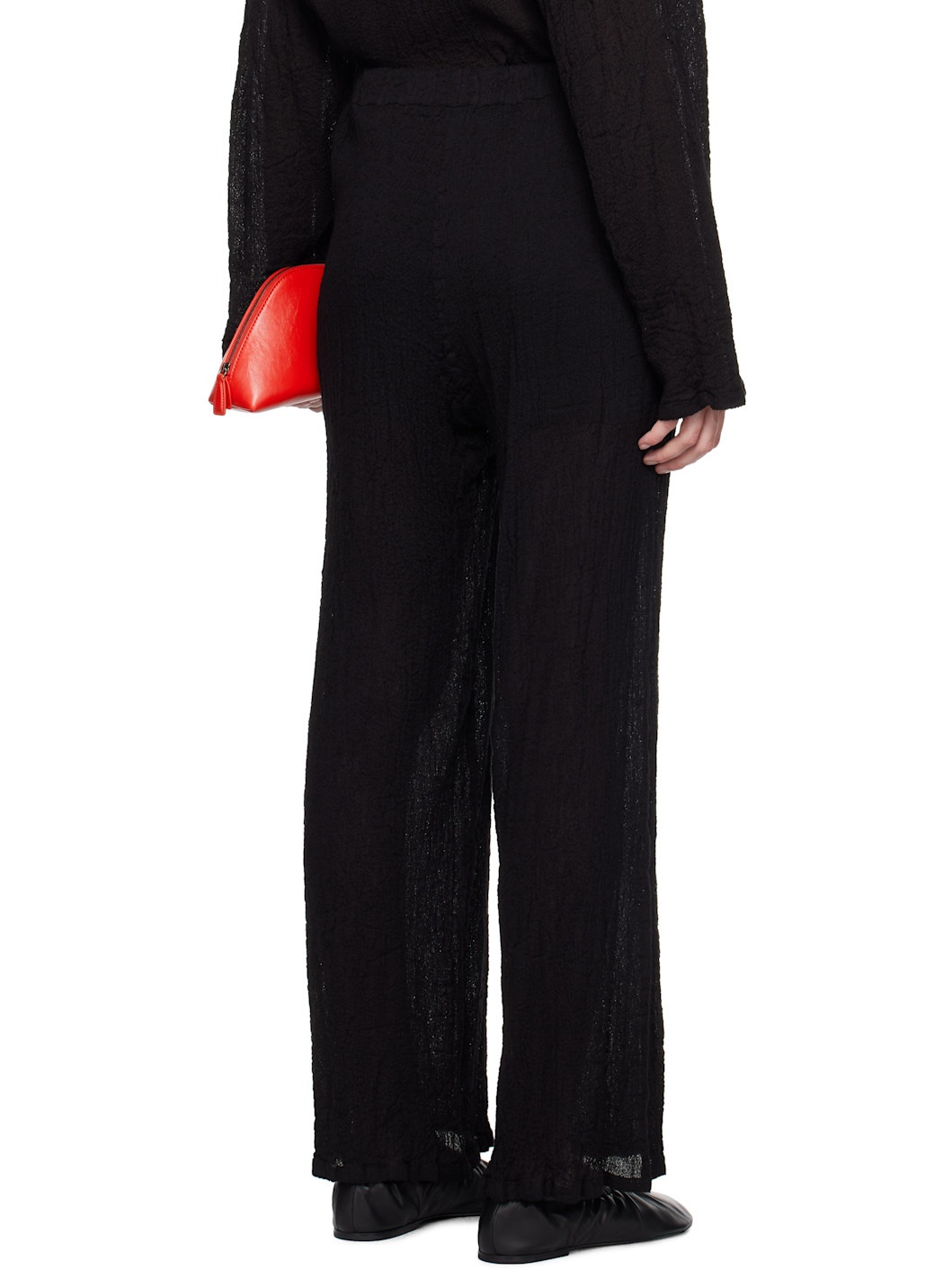 Black Karami Wool Trousers - 3
