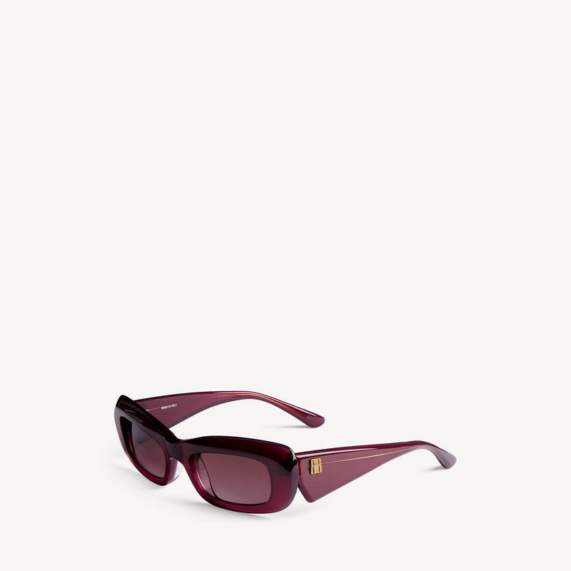Women's Diva Rectangle Sunglasses in Dark Burgundy 4