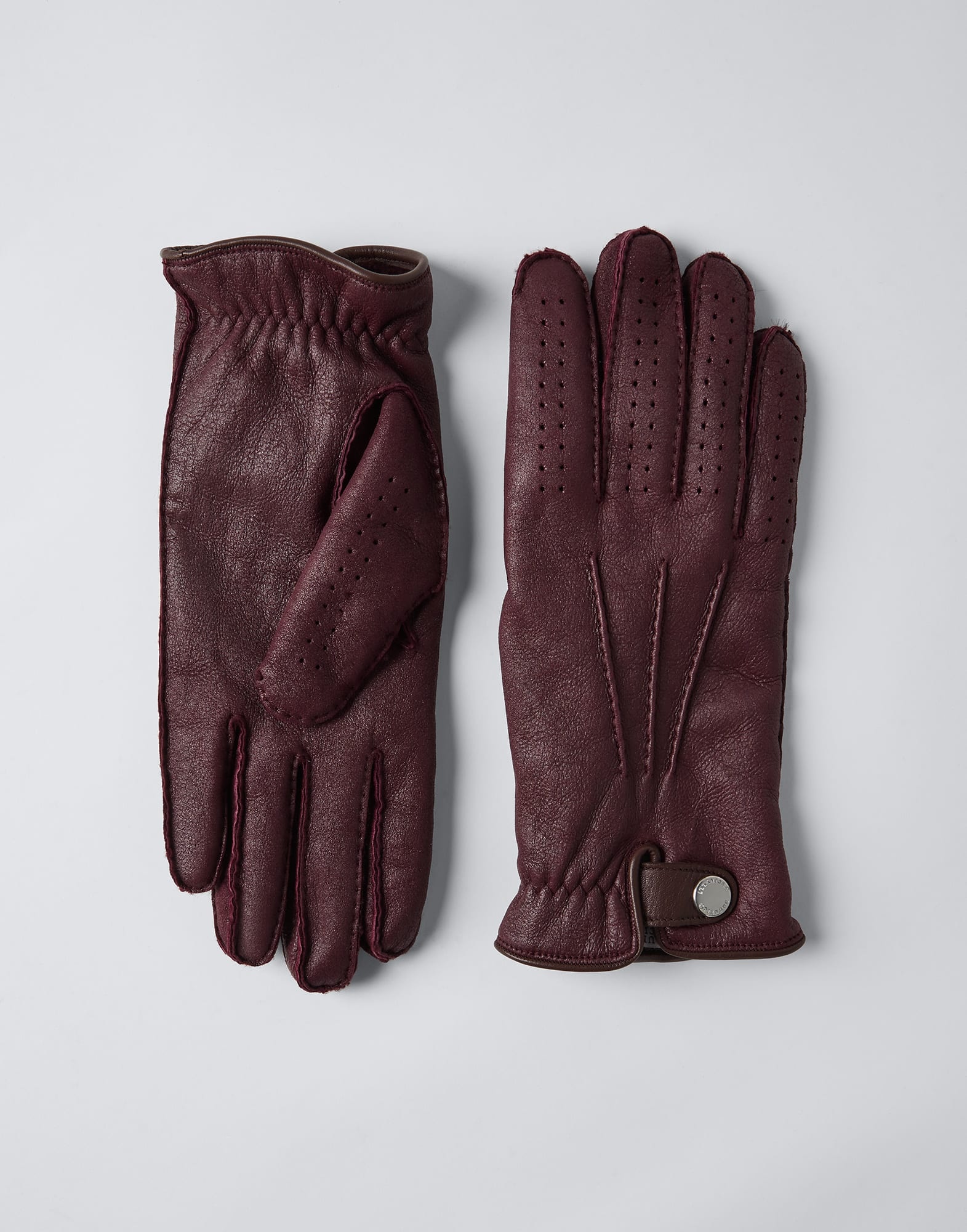 Vintage-effect shearling gloves - 1