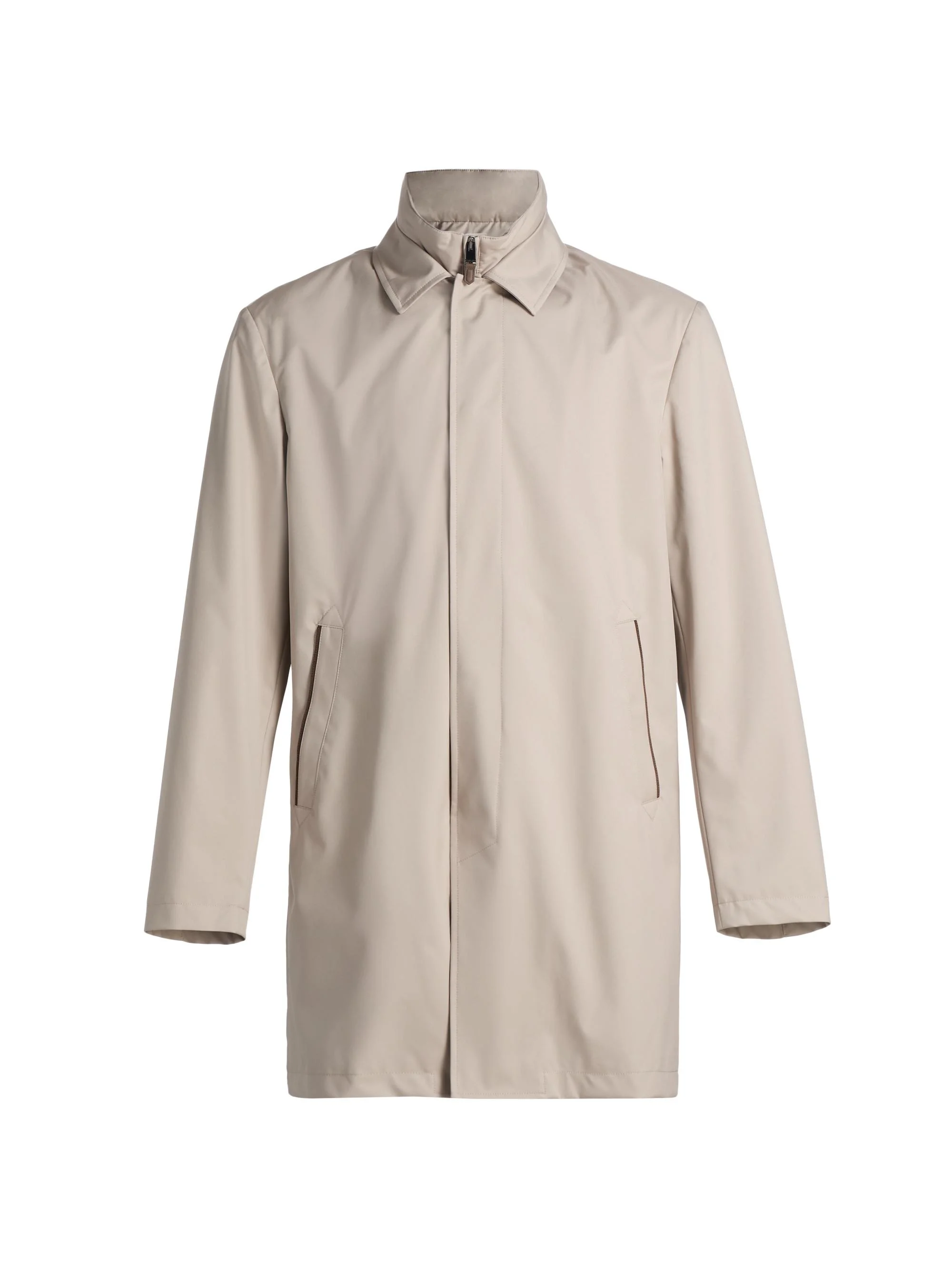 Men's Silk-Touch Raincoat - Tan - 1