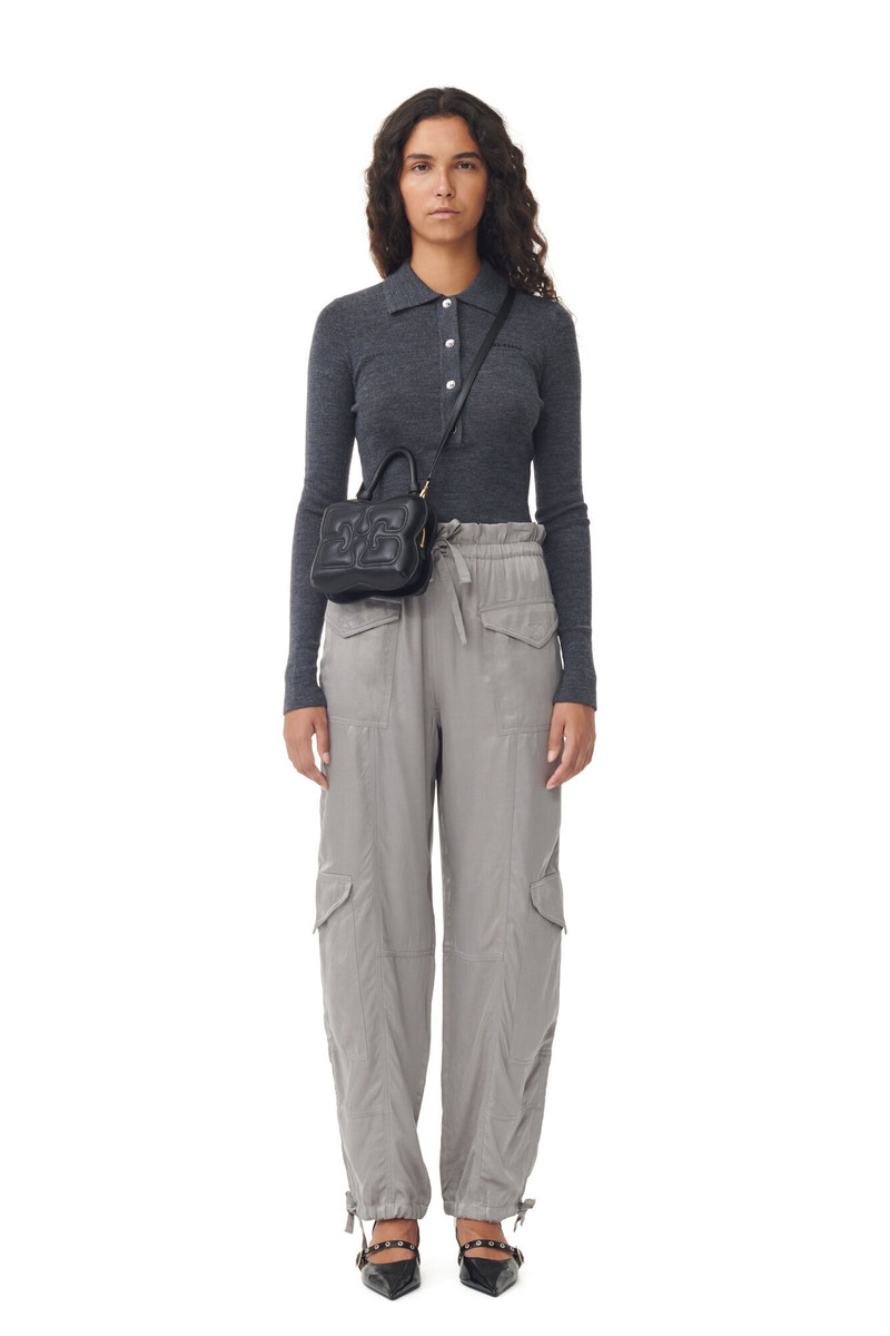 GREY WASHED SATIN PANTS 3