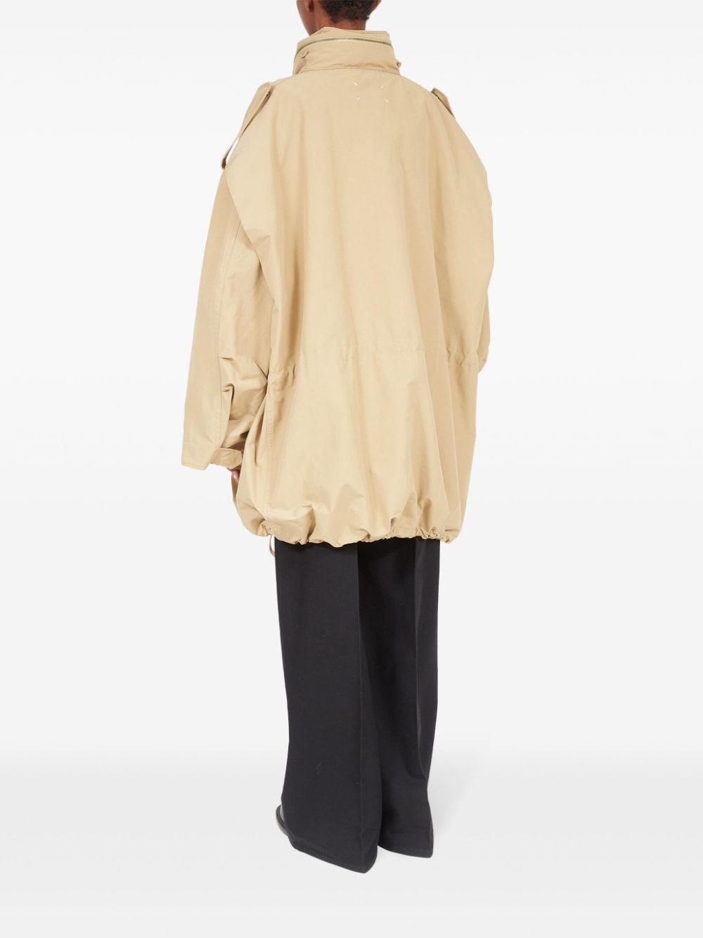 zip-fastening oversized coat - 6