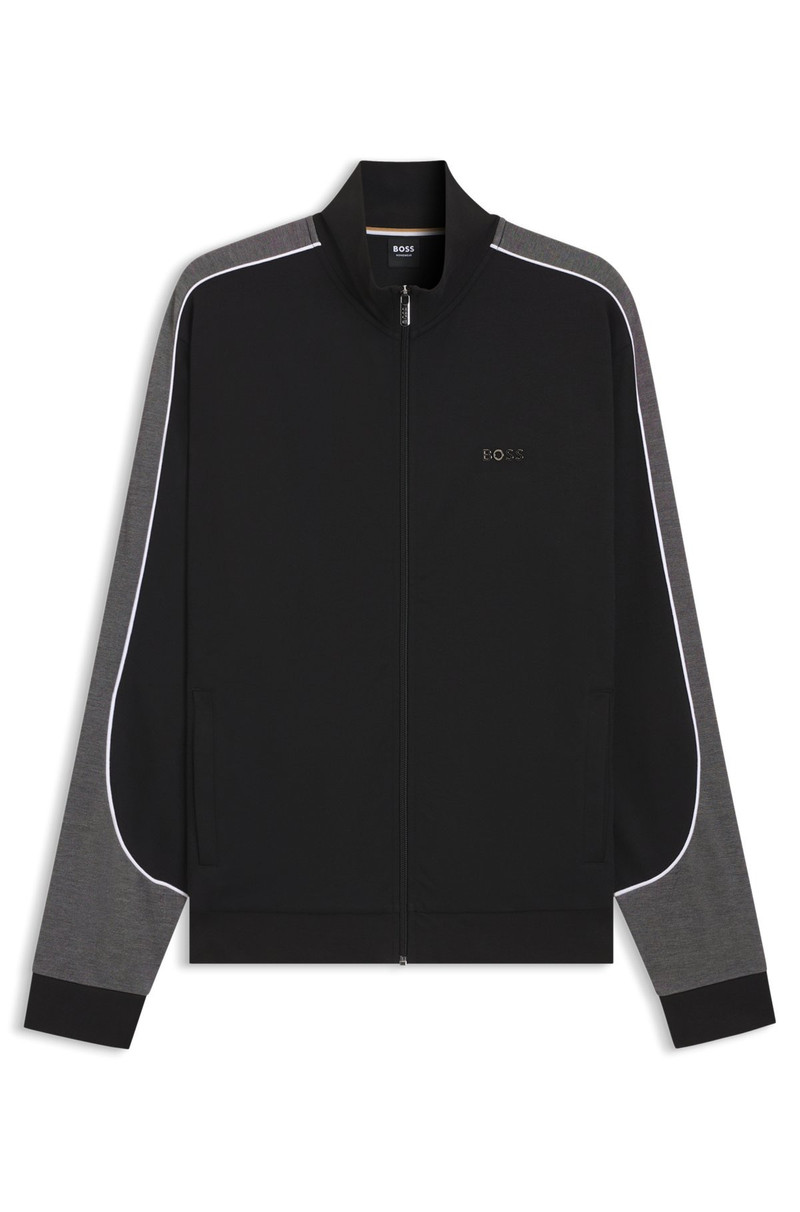 CONTRAST-DETAIL ZIP-UP JACKET IN A COTTON BLEND 1