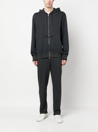 Brioni zip-up long-sleeved hoodie outlook