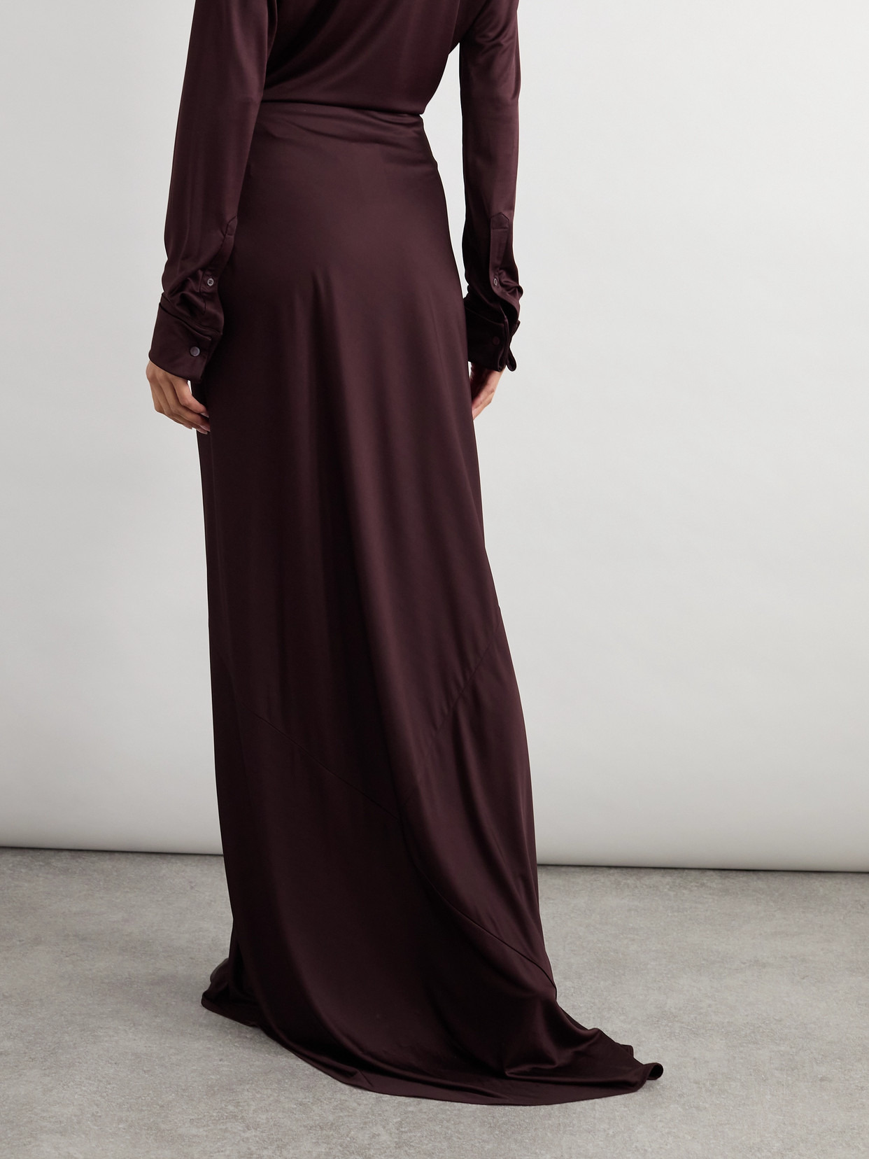 Gathered Jersey Maxi Skirt - 3
