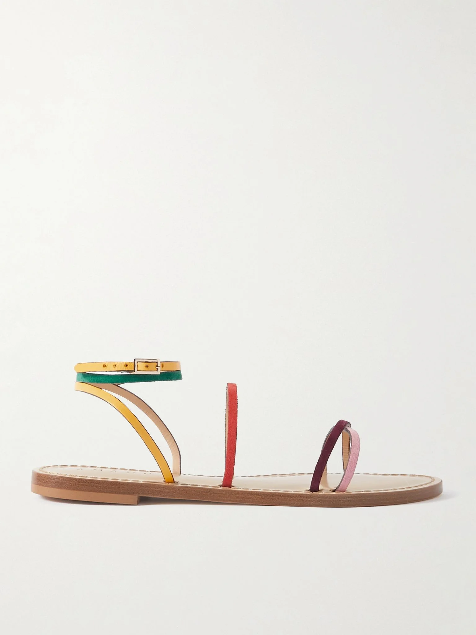 The Constantia leather-trimmed suede sandals Red - 1