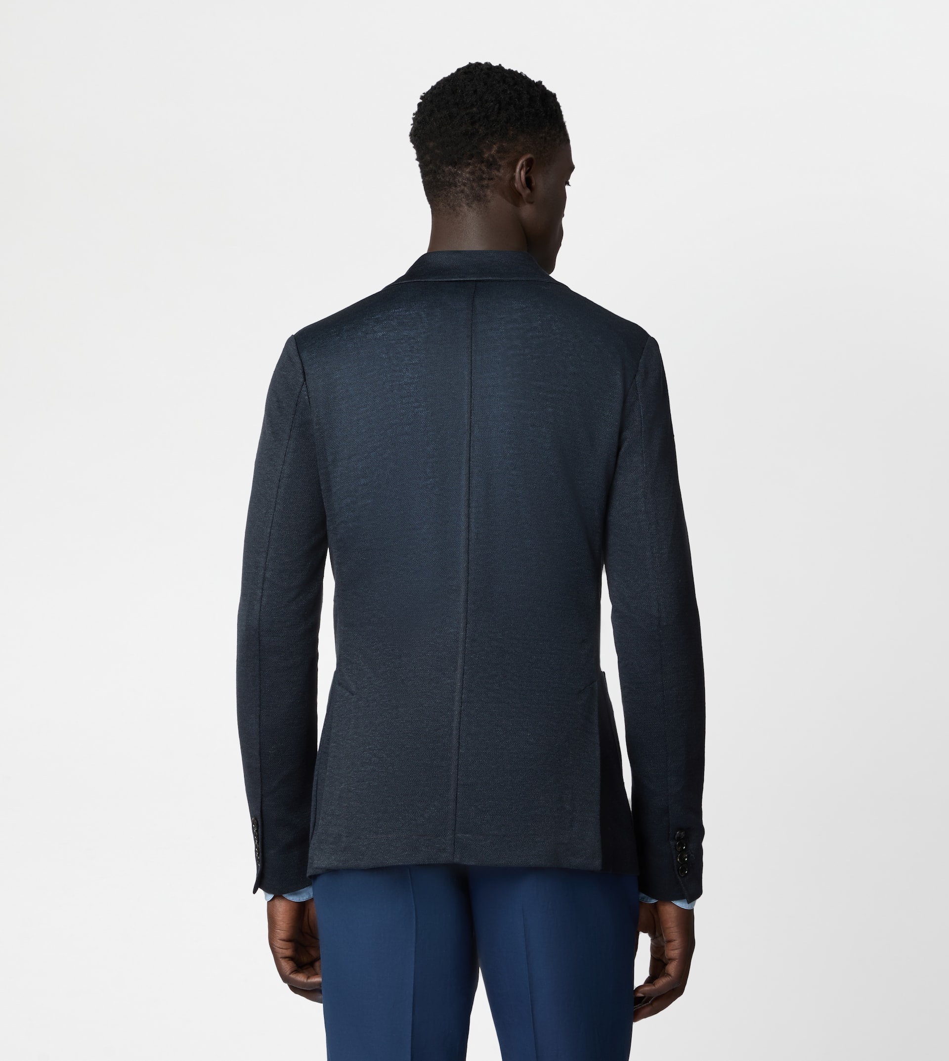 BLAZER IN LINEN - BLUE - 3