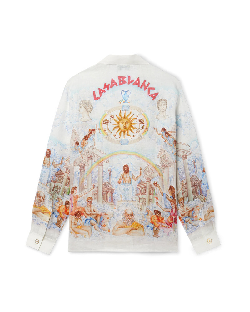CASABLANCA Le Temple Du Savoir Linen Shirt | Casablanca Paris outlook