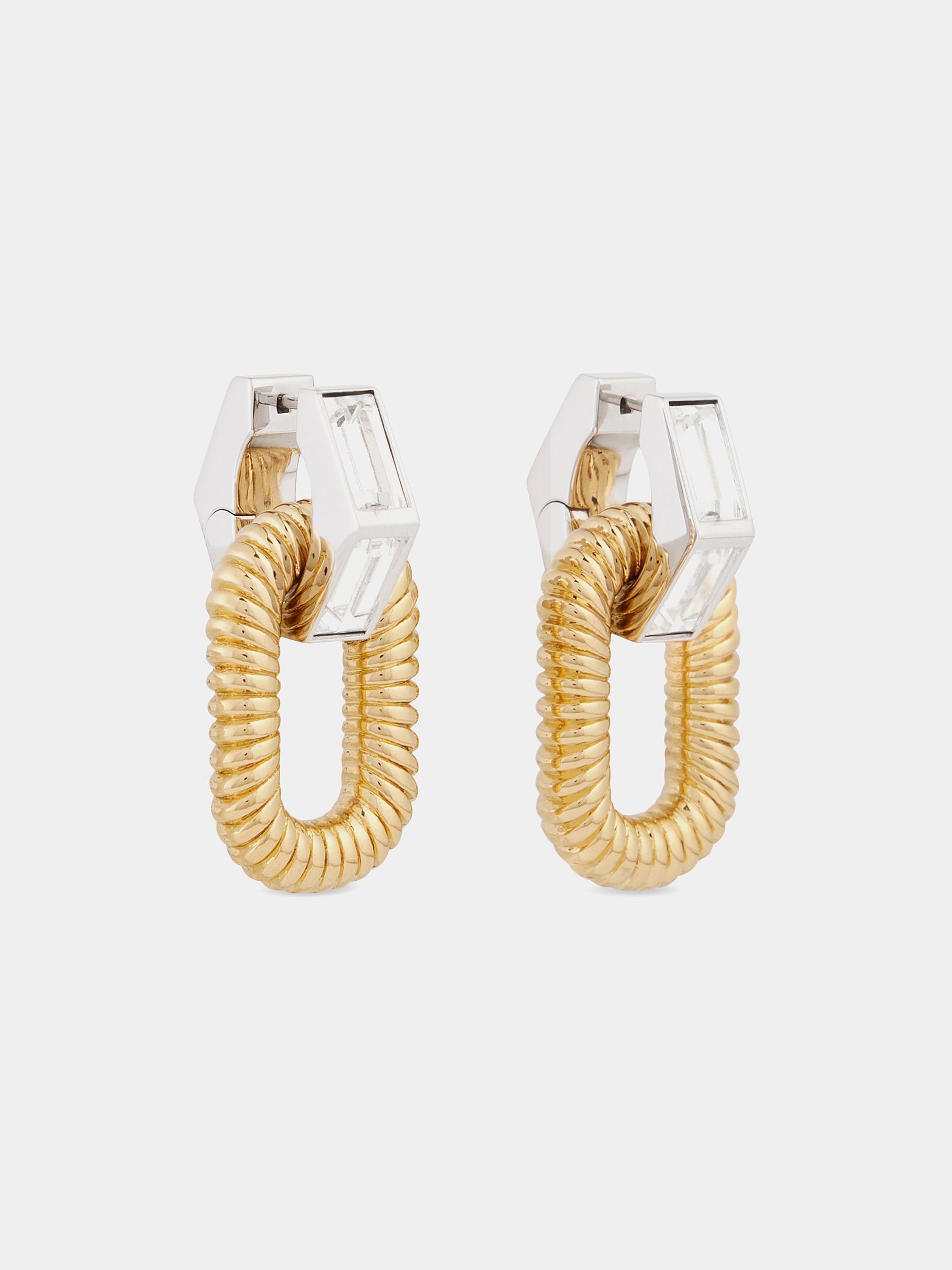 XL LINK EARRINGS WITH RHINESTONES - 4