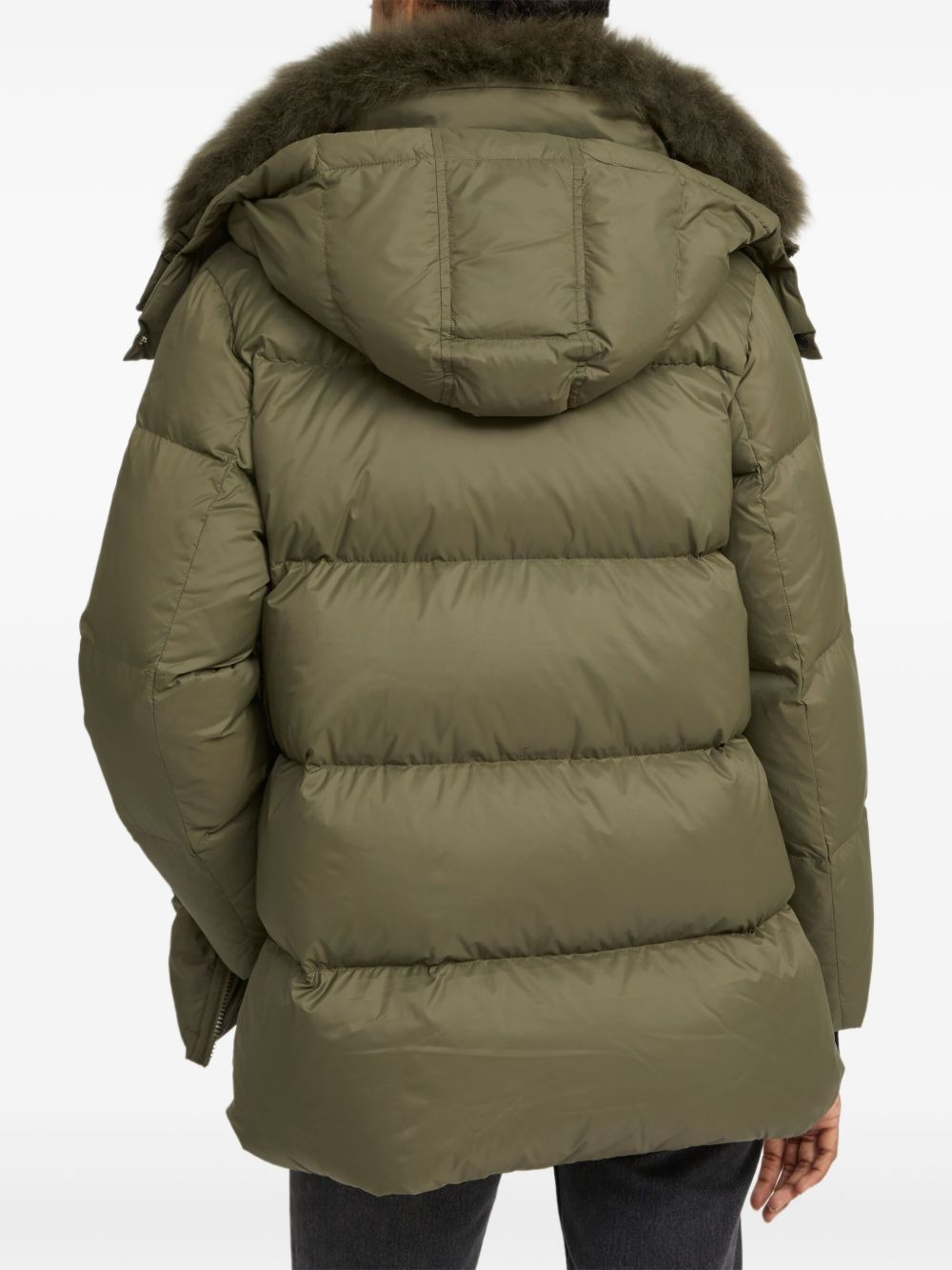 lambswool-collar down jacket - 4