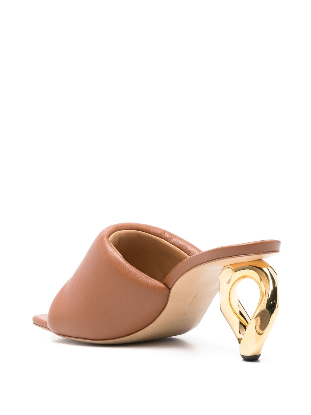 80mm Chain-heel leather mules - 3