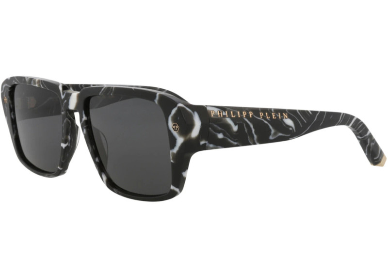 PHILIPP PLEIN Philipp Plein Square-Frame Acetate Sunglasses Black Black Smoke (SPP081-55-0Z21) outlook