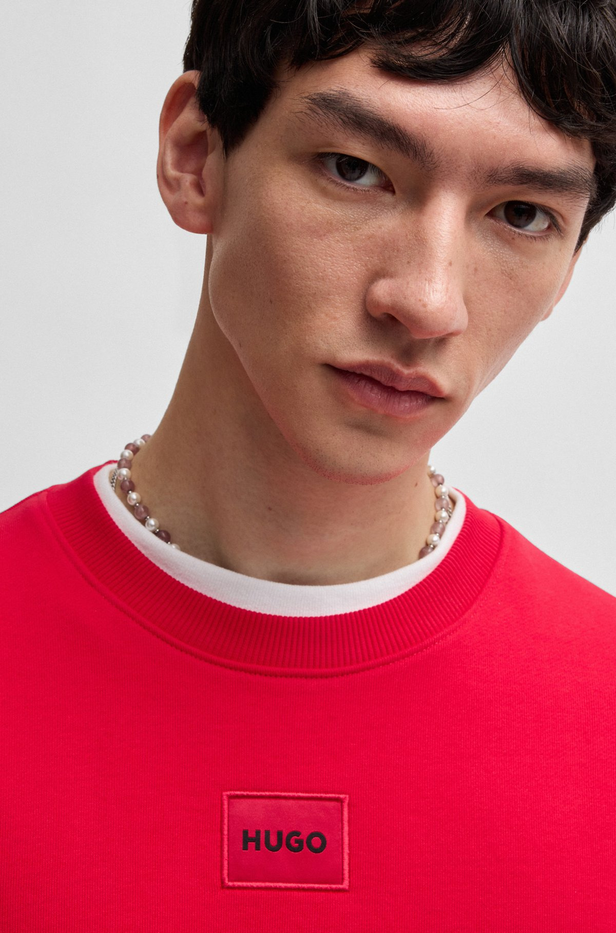COTTON-TERRY REGULAR-FIT SWEATSHIRT WITH LOGO LABEL - 3
