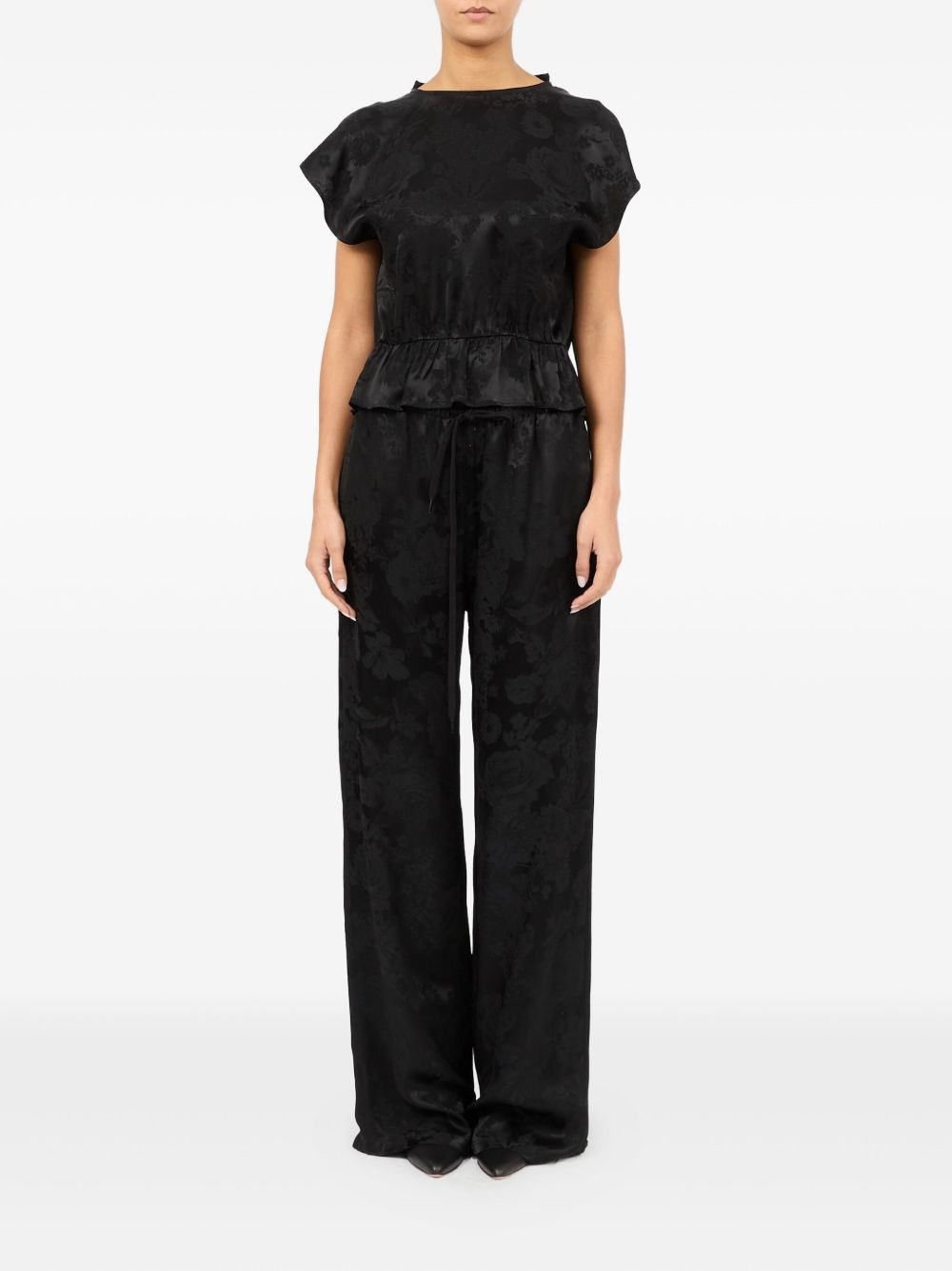 floral-brocade blouse - 2
