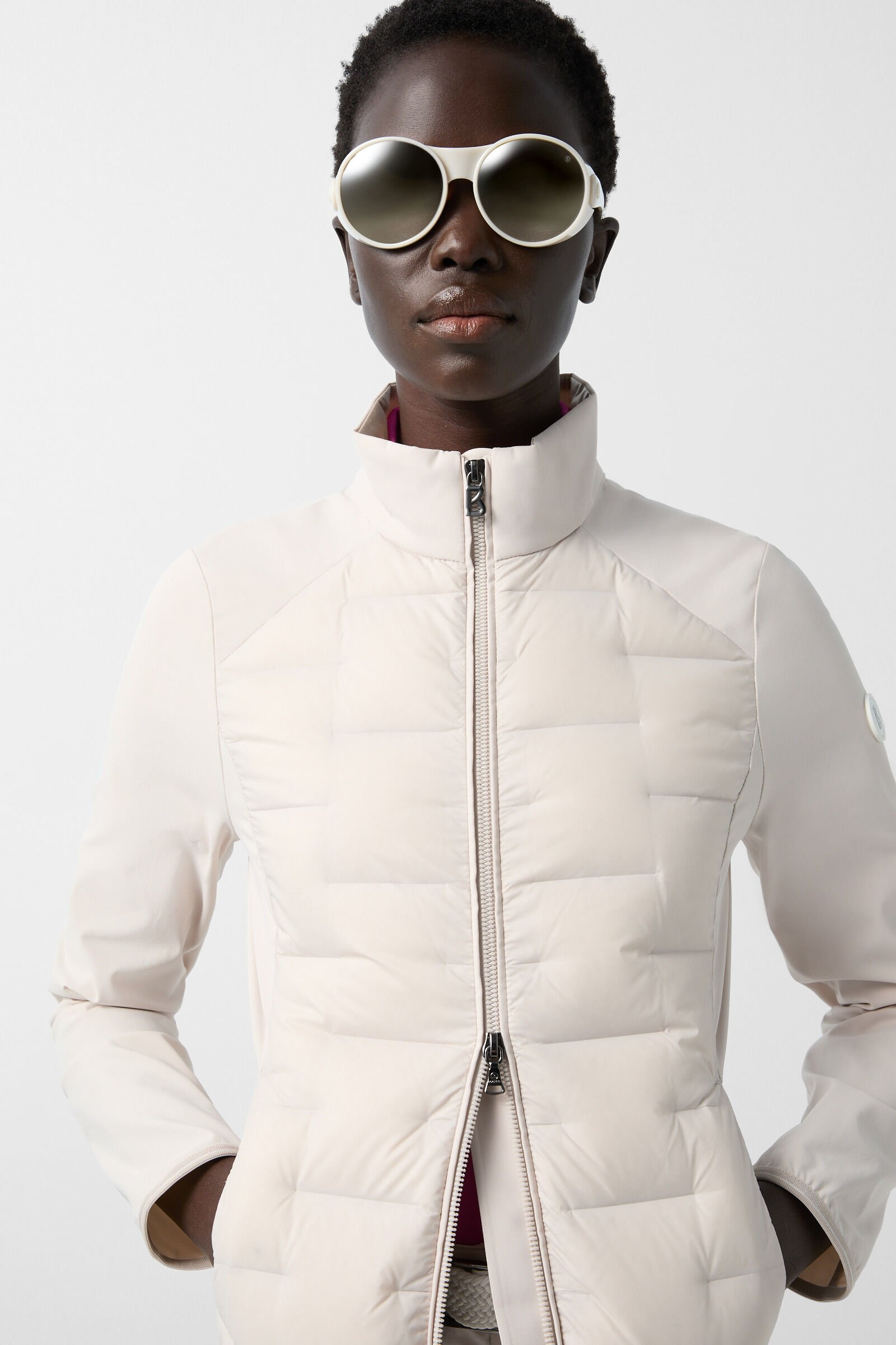 Loria hybrid down jacket in Sand - 6