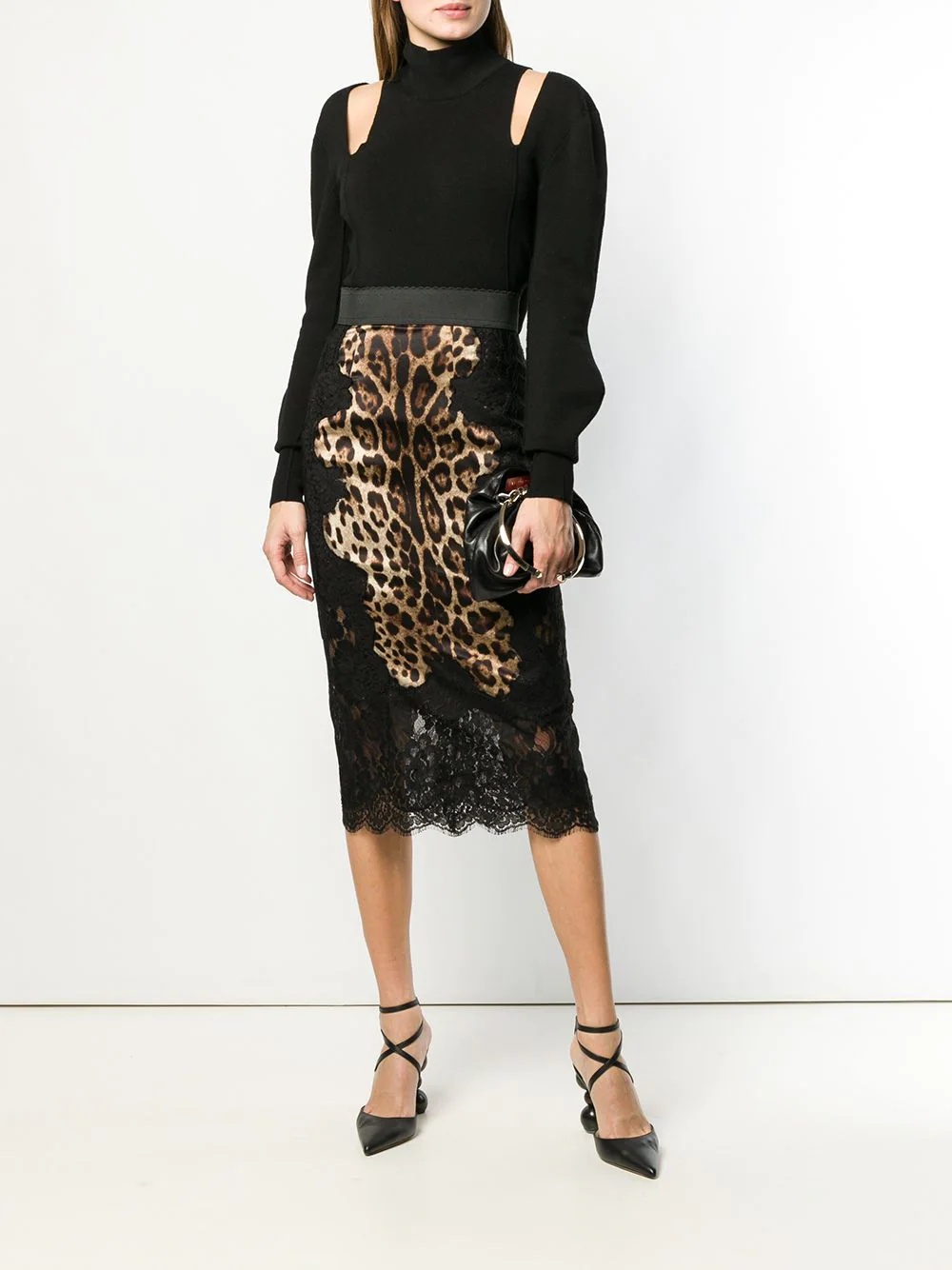 leopard-print pencil skirt - 2