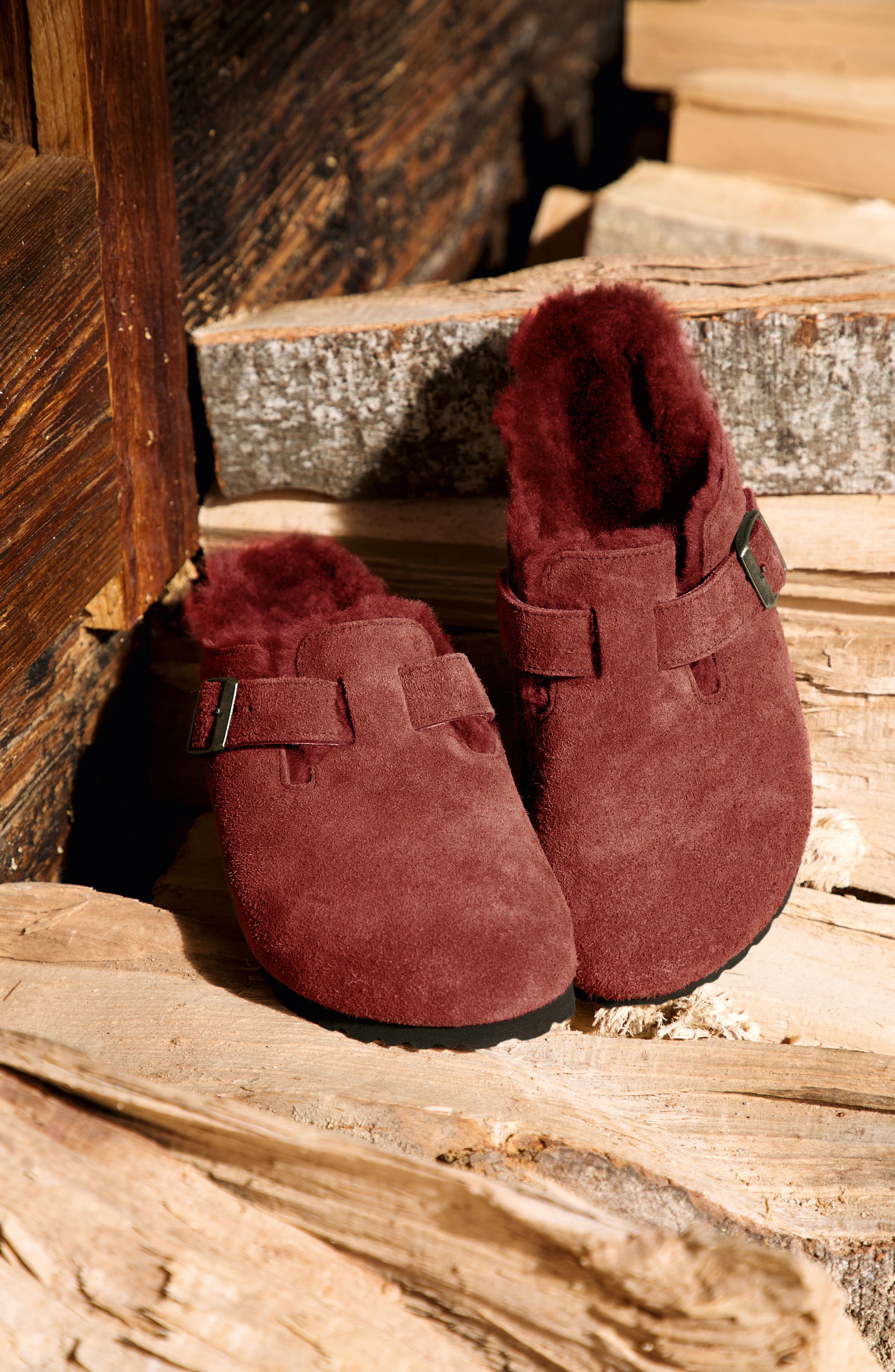 Birkenstock Boston Genuine Shearling Lined Clog in Taupe at Nordstrom - 9