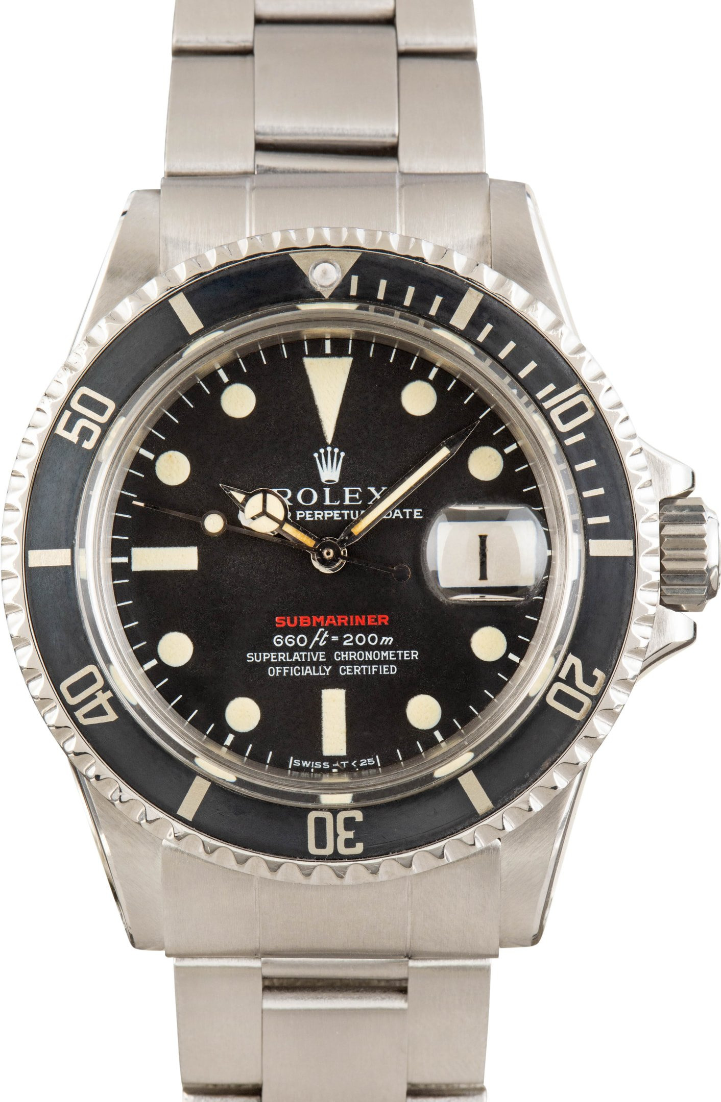 Vintage Rolex Red Submariner Ref 1680 Stainless Steel - 1