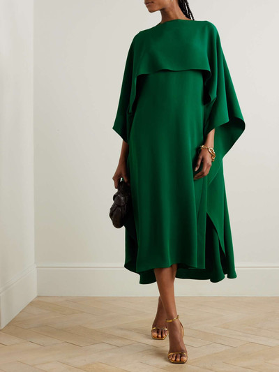 Valentino Cape-effect silk-crepe midi dress outlook