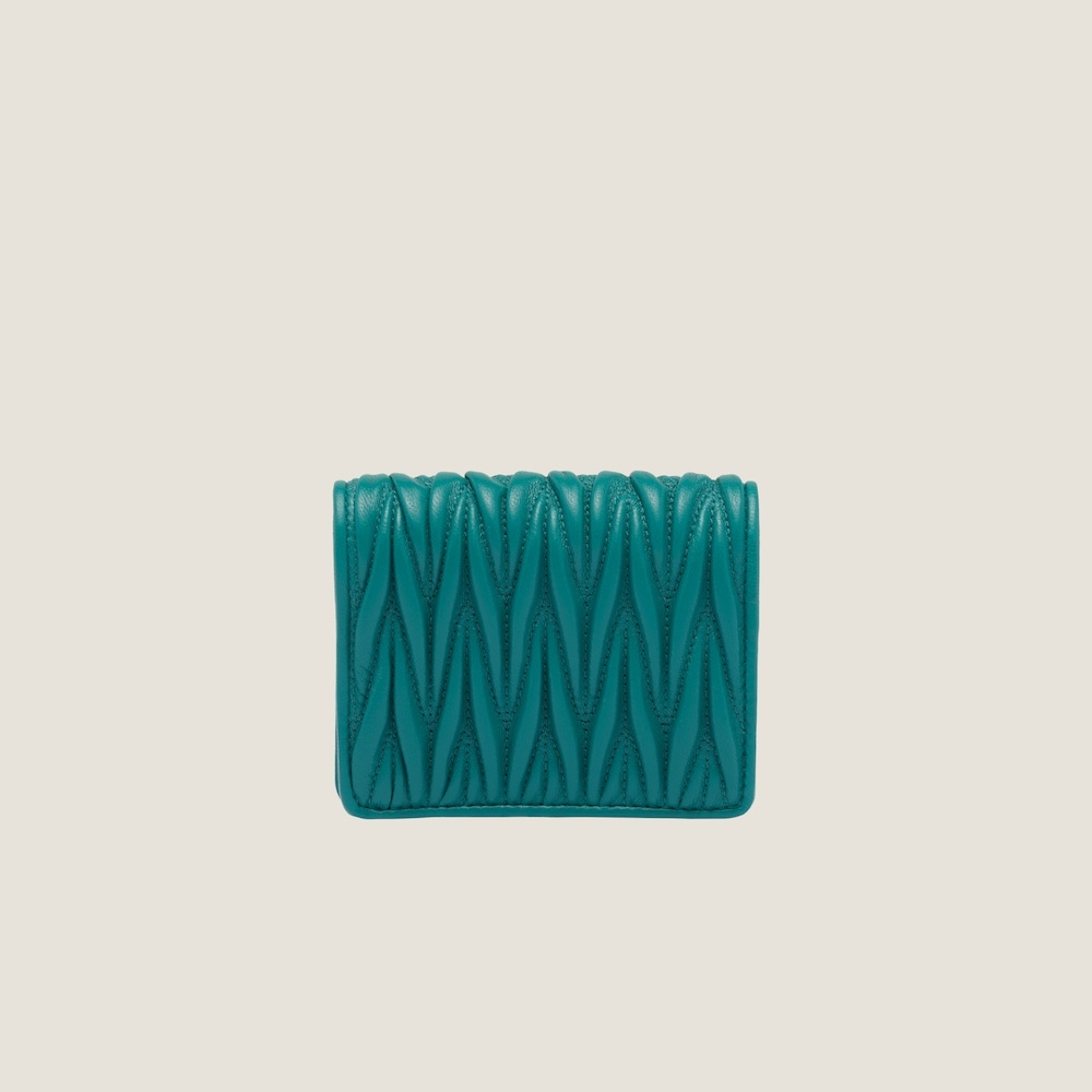 Small matelassé nappa leather wallet 2