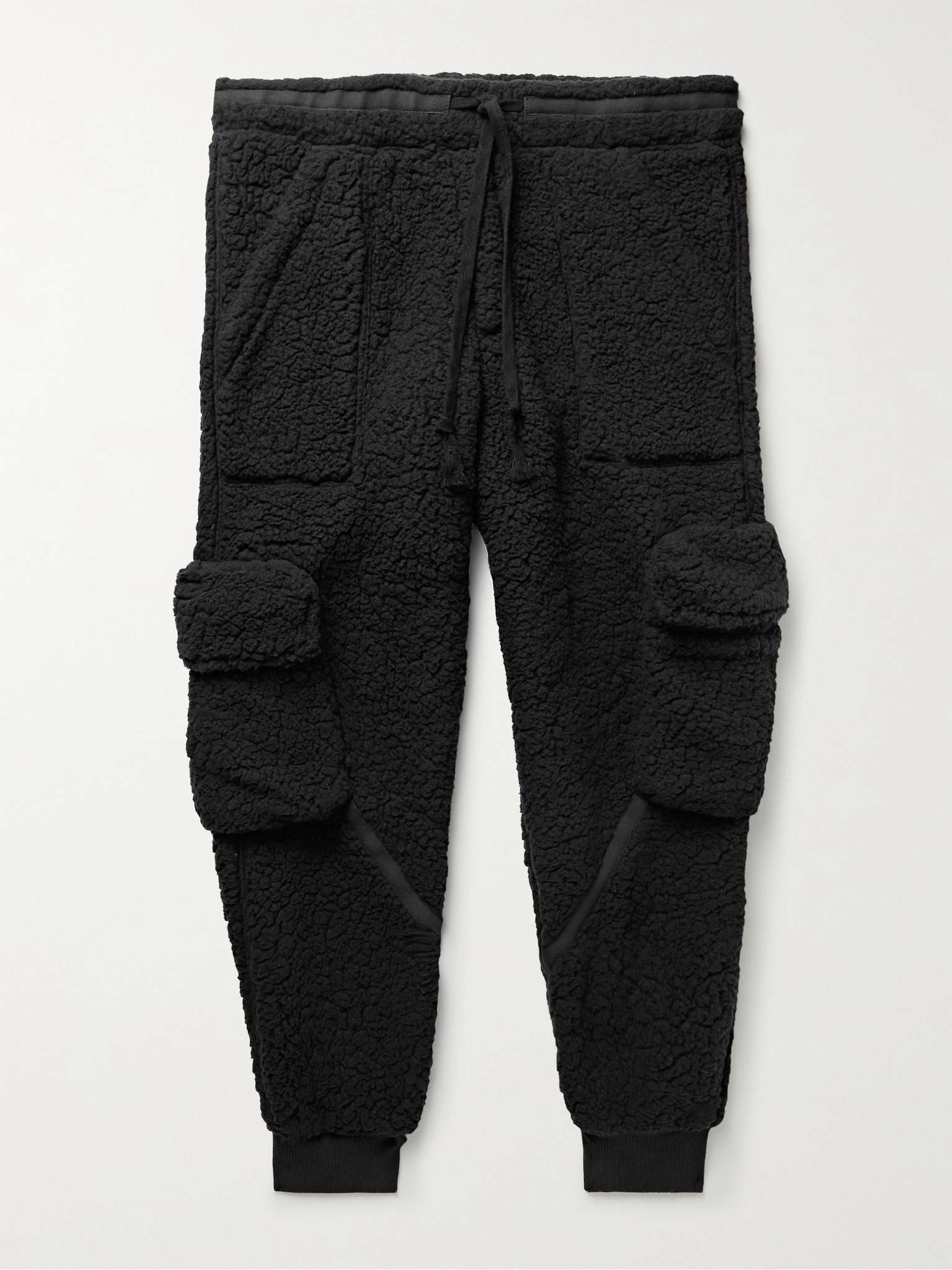 Tapered Faux Shearling Cargo Sweatpants - 1