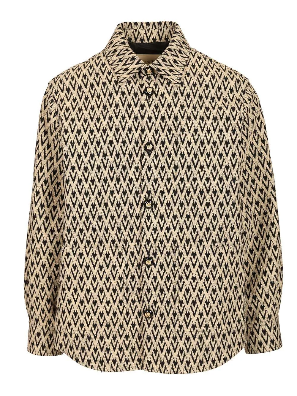 Valentino Garavani Men Toute La V Jacquard Cotton Blend Jacket - 1