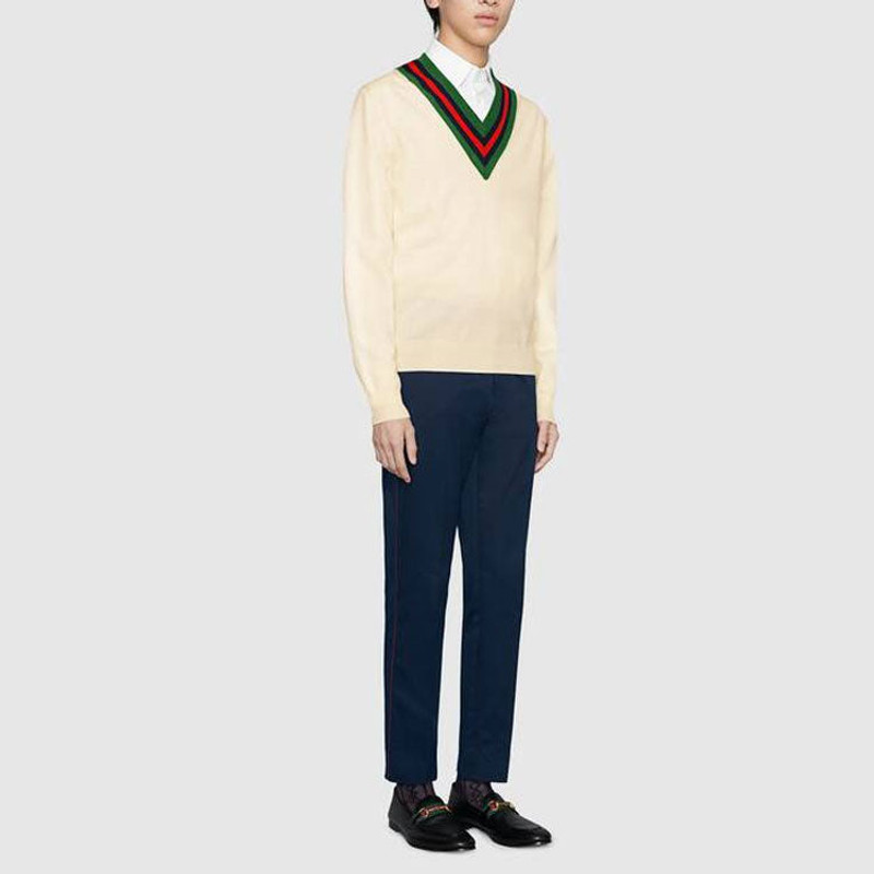 GUCCI V-neck wool knit sweater outlook