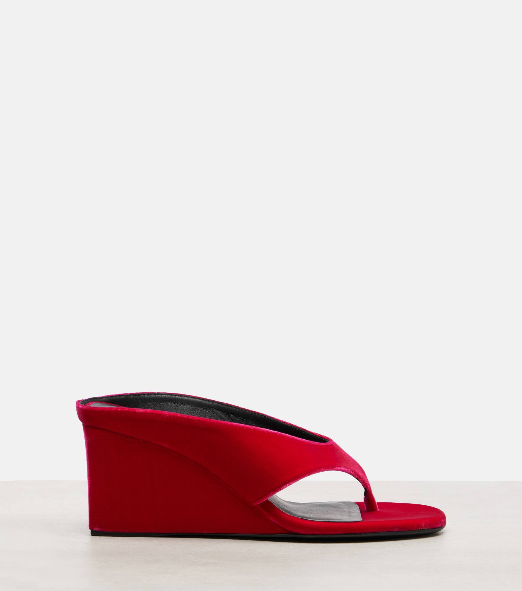 Cube 75 velvet wedge thong sandals - 4