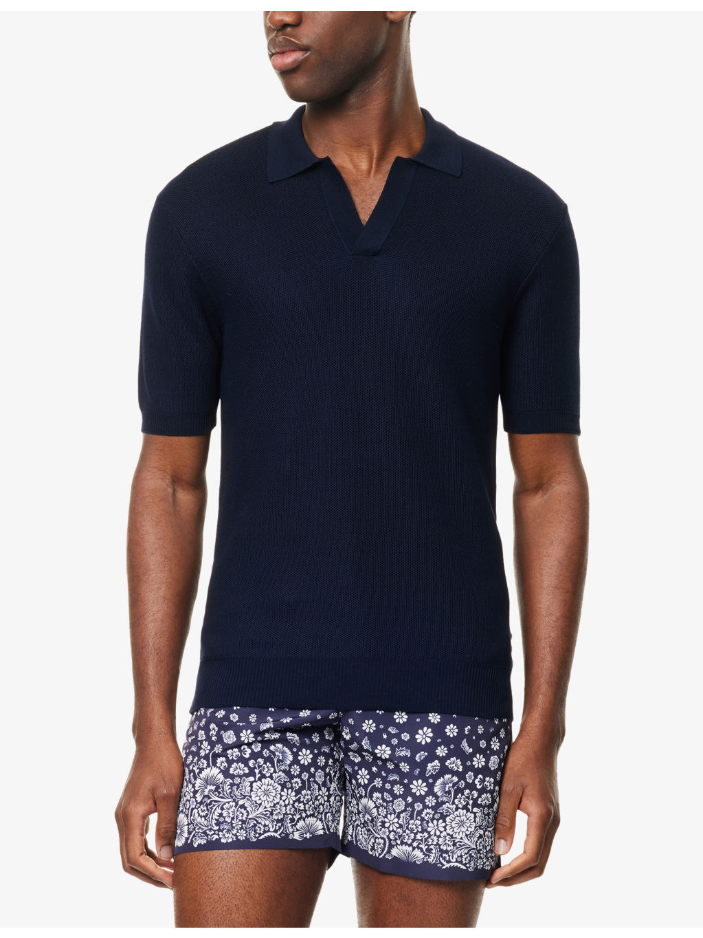 Horton Short-Sleeve Knitted Polo Top - 3