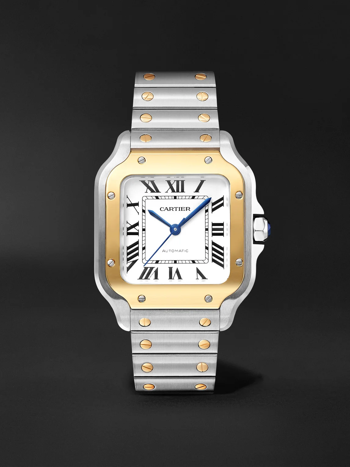 Santos de Cartier Medium Automatic 35.1mm Interchangeable 18-Karat Gold, Stainless Steel and Leather - 1