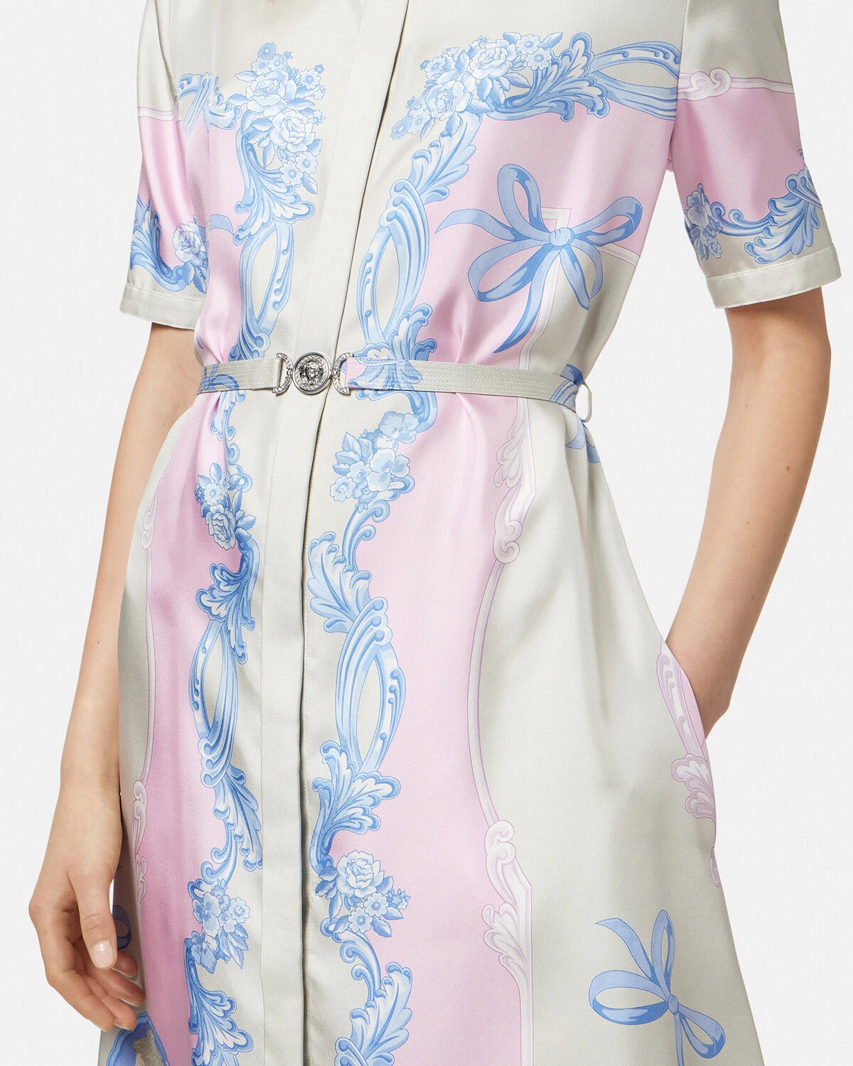 Cameo Silk Midi Shirt Dress - 3