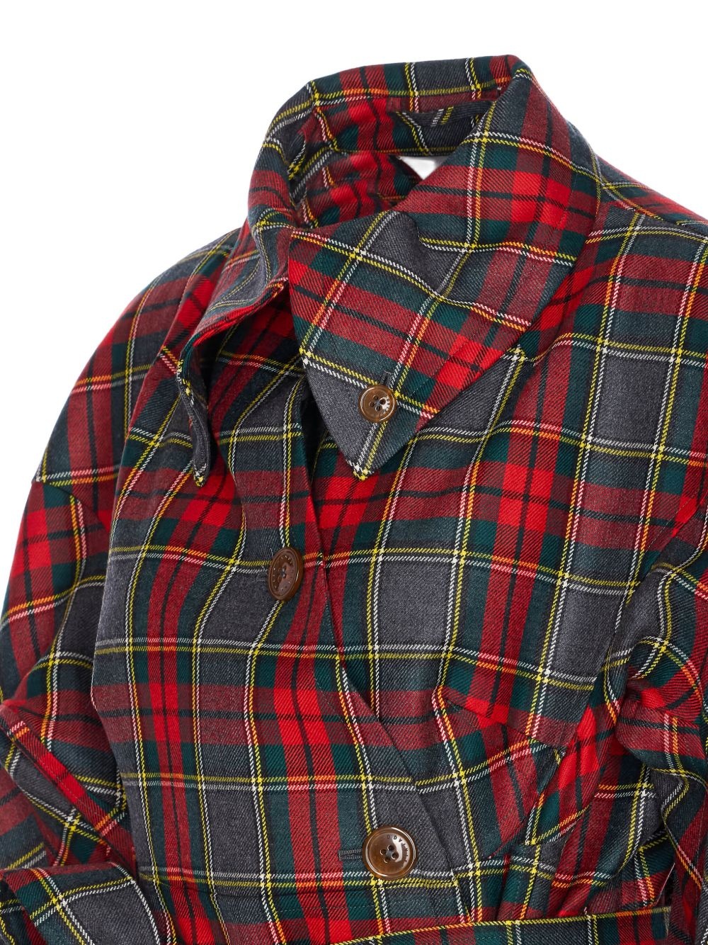 tartan belted coat - 4