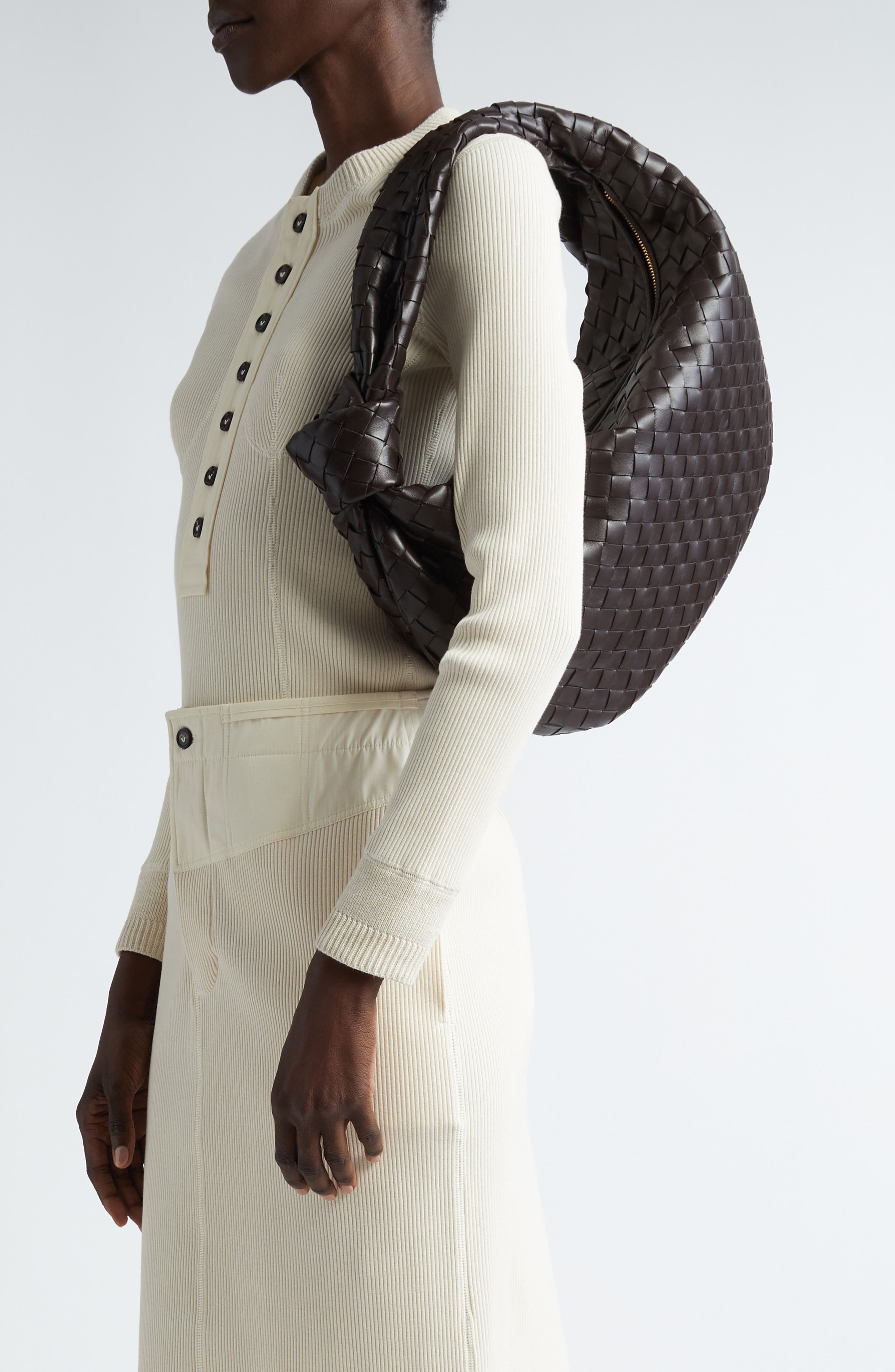 Bottega Veneta Jodie Leather Hobo Bag in 2132 Fondant-Gold at Nordstrom - 2