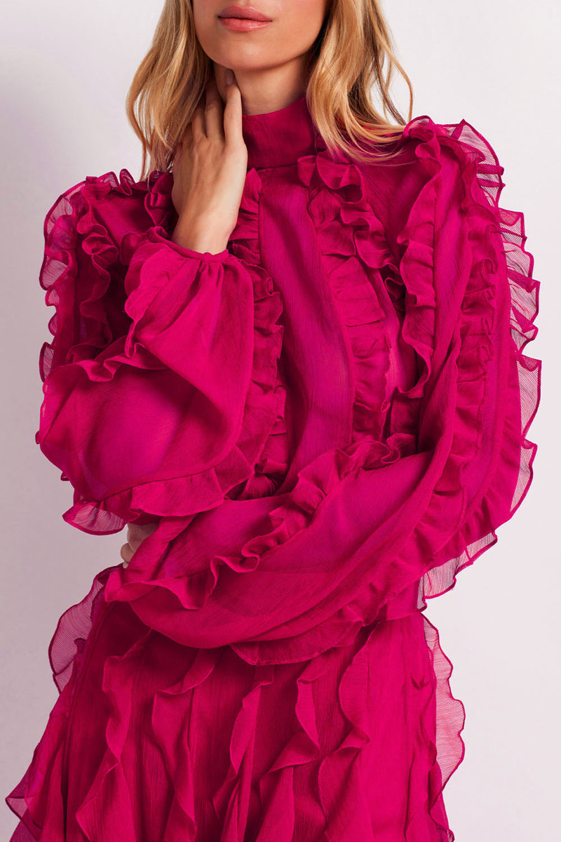 Ruffle High Neck Blouse 1