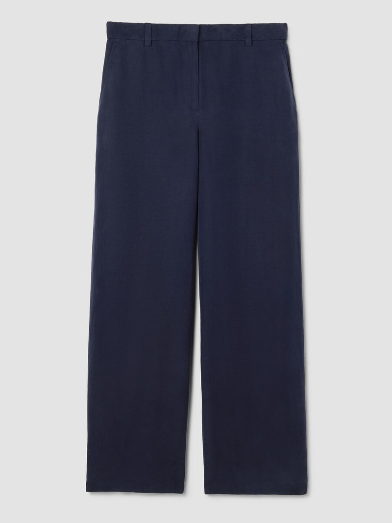 Linen Silk Twill Wide-Leg Trouser 1